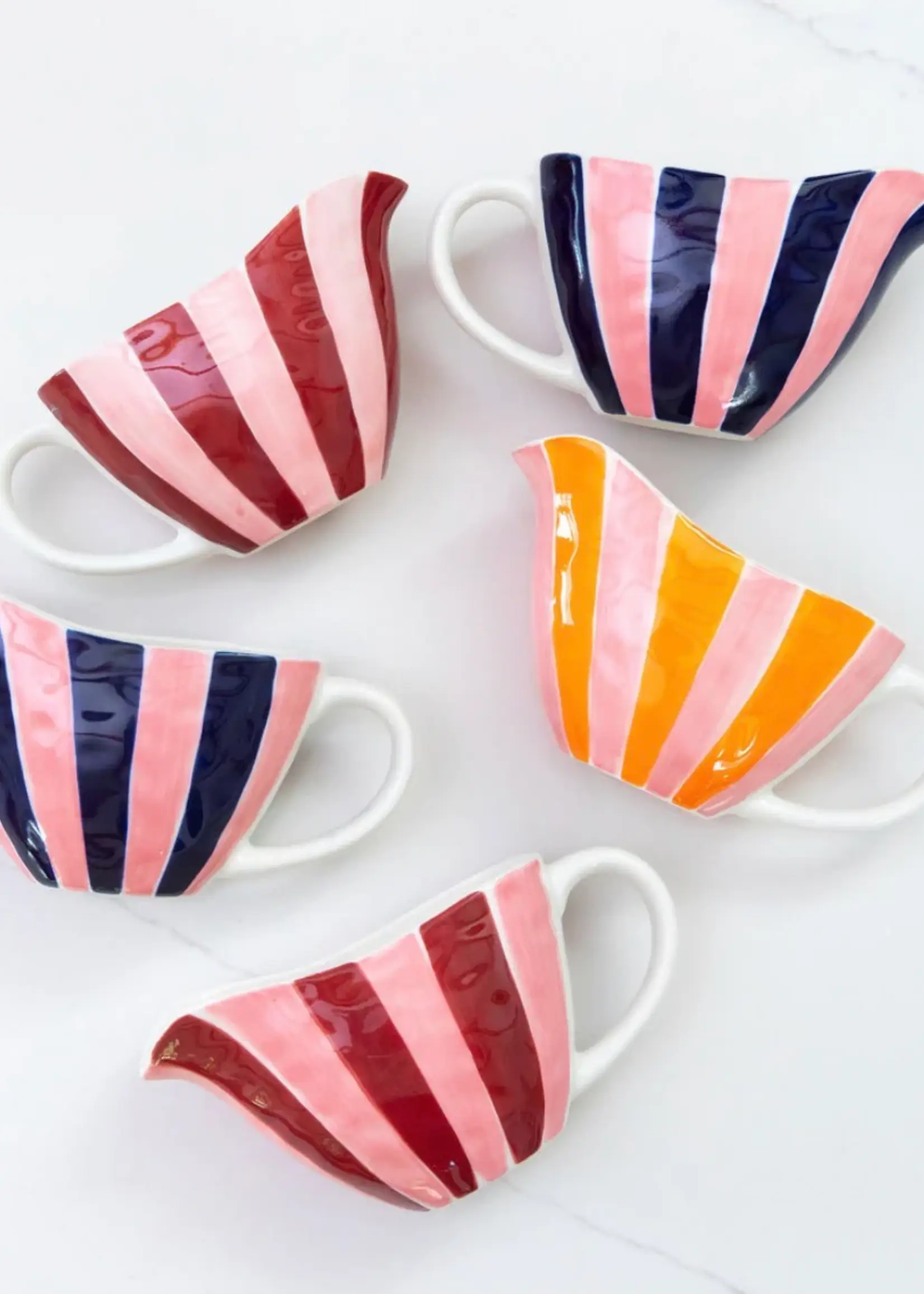 Noss and Co Gravy Jug - Pink and Burgundy Stripe