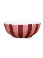 Noss and Co Medium Bowl - Pink and Burgundy Stripe