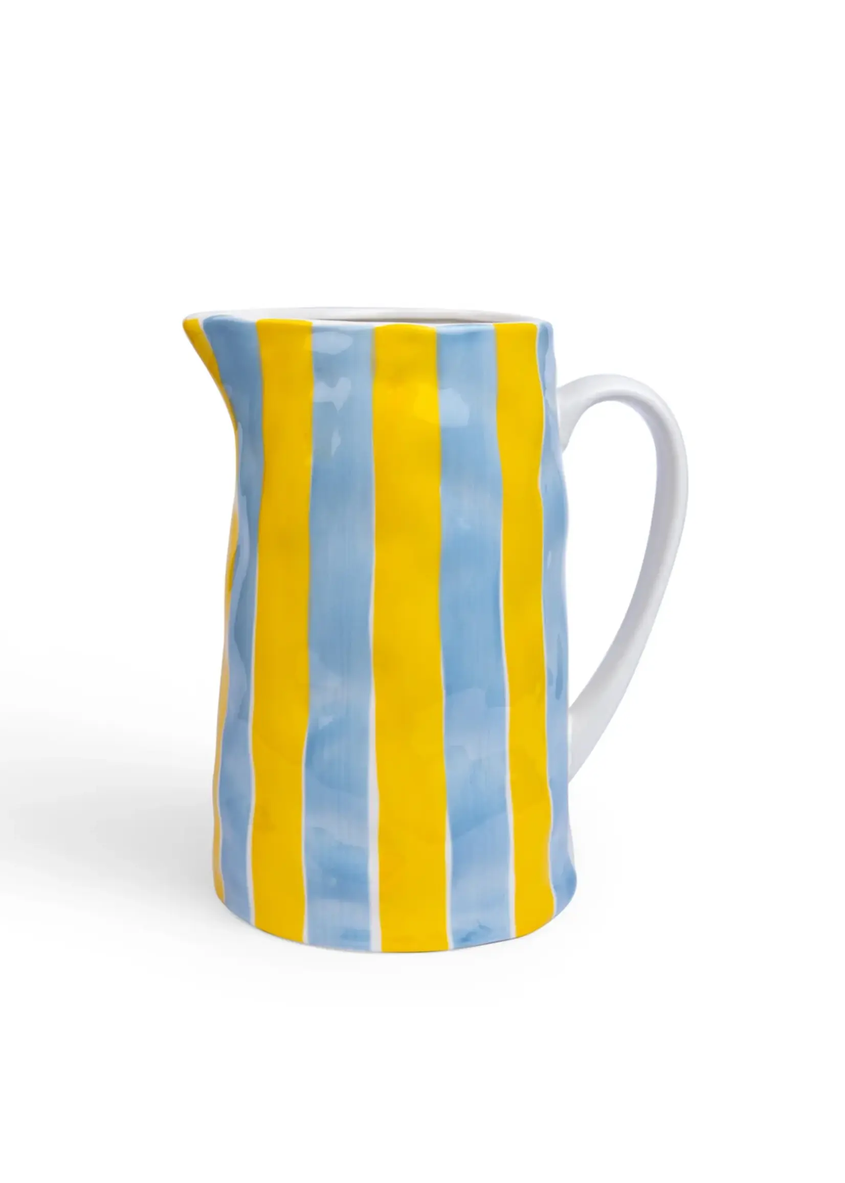 Noss and Co Medium Jug - Cornflower Blue and Yellow Stripe