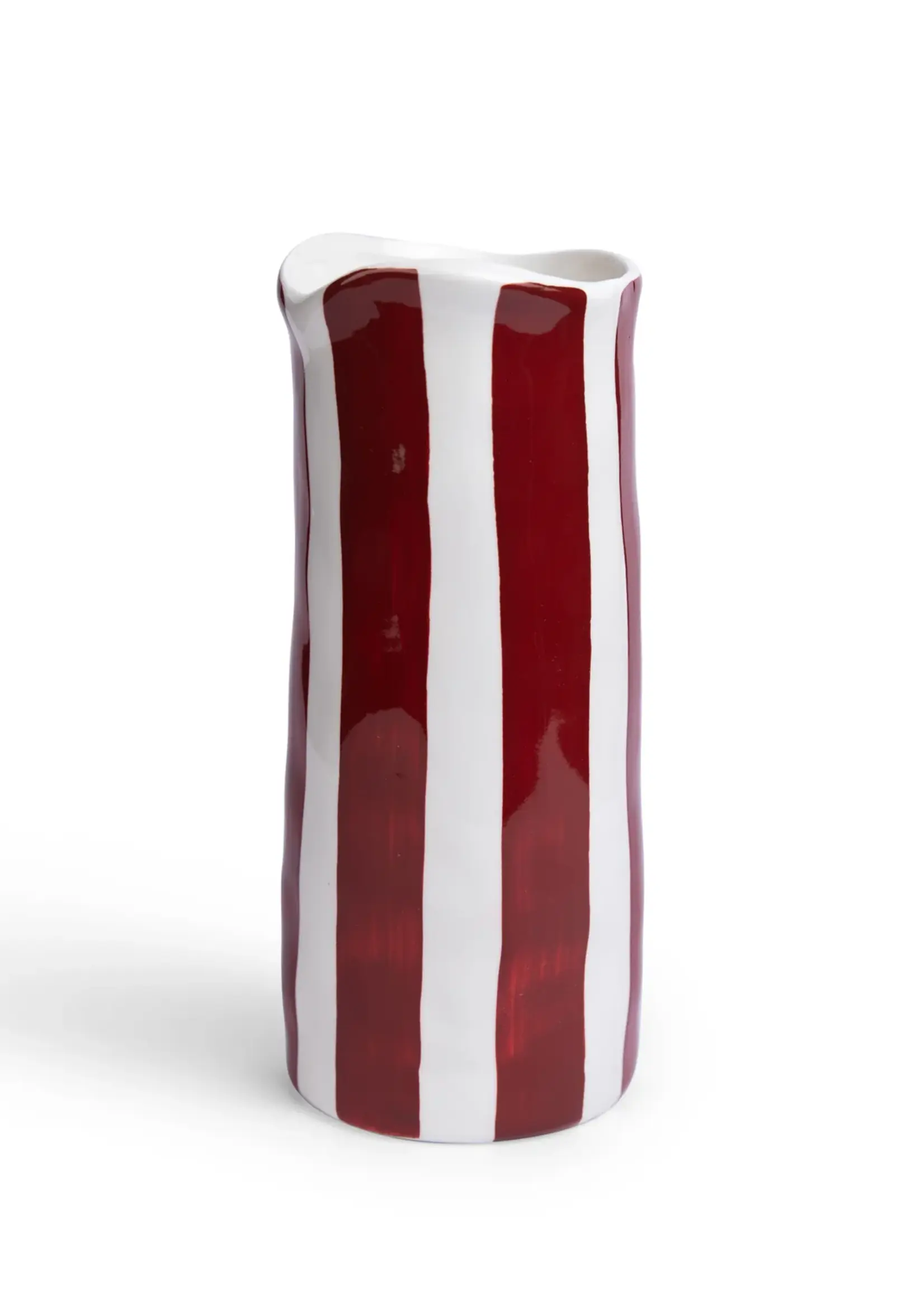 Noss and Co Medium Vase - Burgundy Stripe
