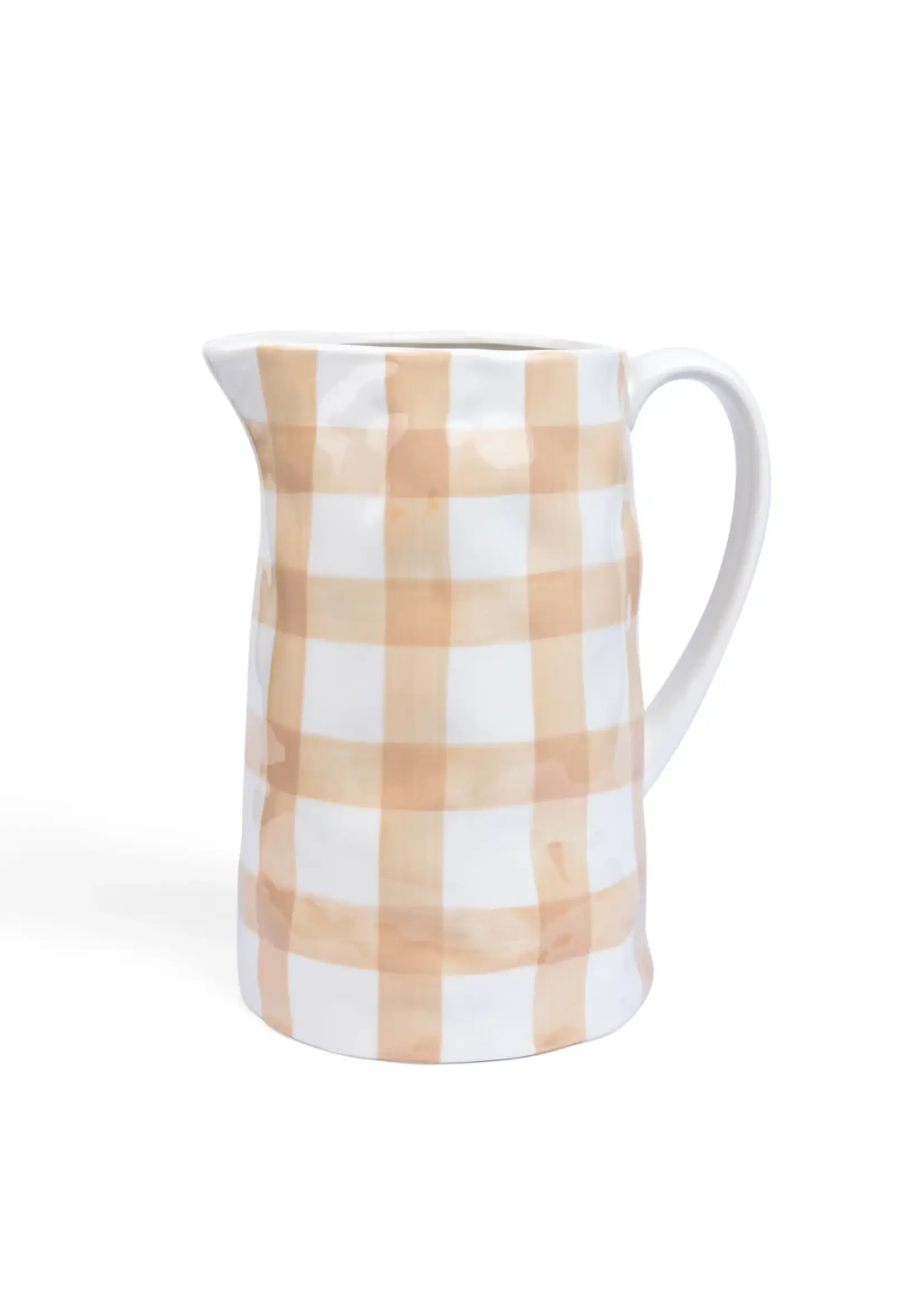 Medium Jug - Beige Gingham