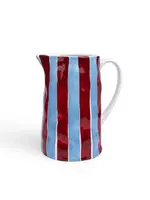 Noss and Co Medium Jug - Burgundy and Blue Stripe