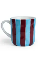Noss and Co Mug - Cornflower Blue and Burgundy Stripe