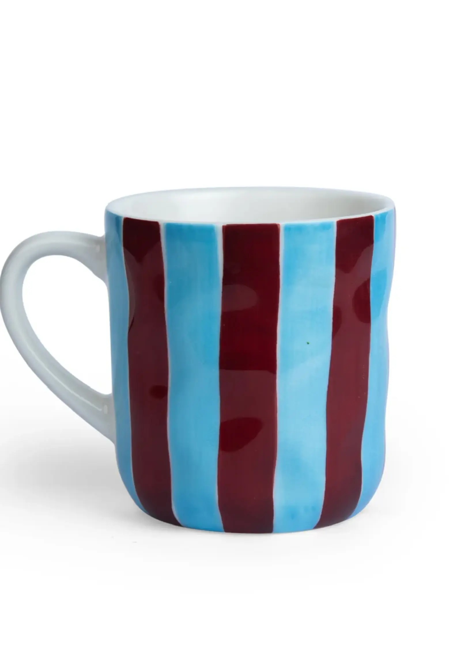 Noss and Co Mug - Cornflower Blue and Burgundy Stripe