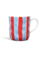 Mug - Cornflower Blue and Red Stripe