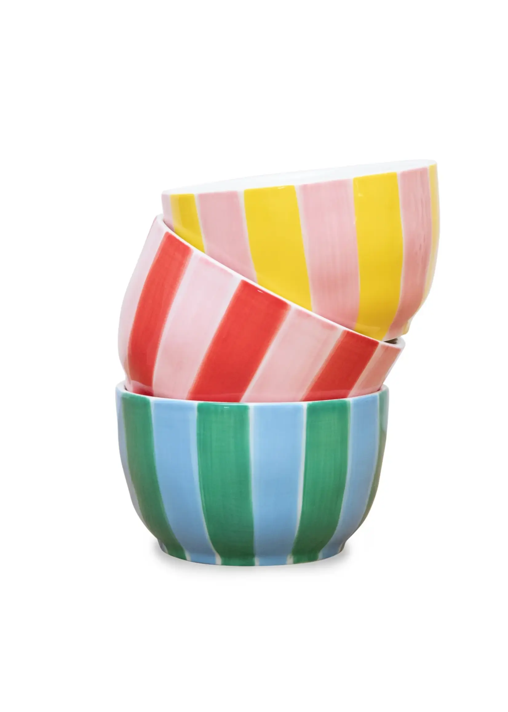 Noss and Co Small Bowl - Pink and Yellow Stripe