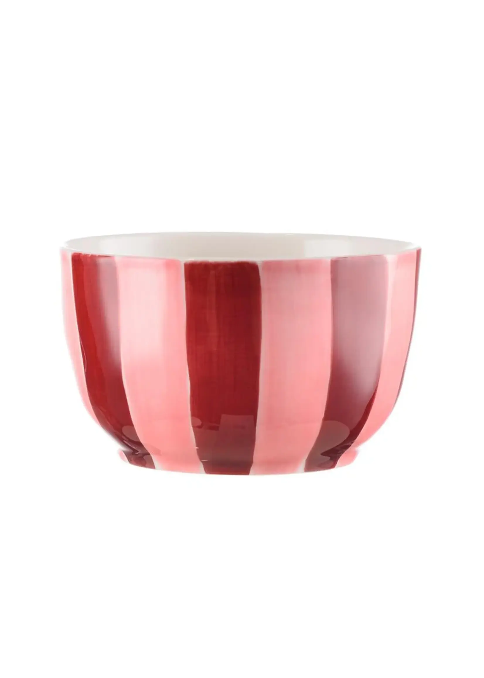 Noss and Co Small Bowl - Pink and Burgundy Stripe