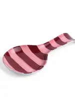 Noss and Co Spoon Rest - Pink and Burgundy Stripe
