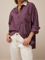 Ceres Life Peta Oversized - Burgundy Washed Navy Stripe