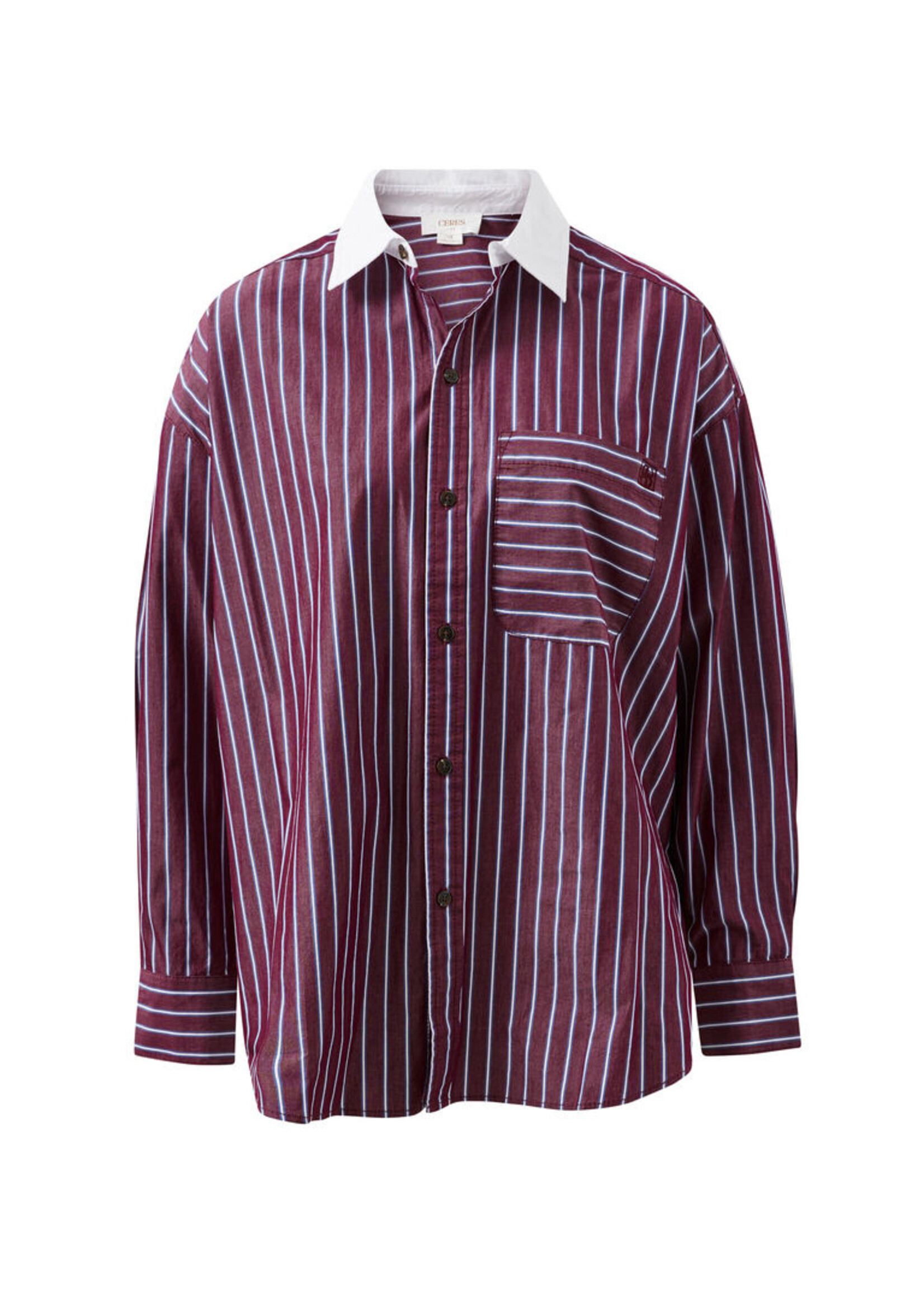 Ceres Life Peta Oversized - Burgundy Washed Navy Stripe