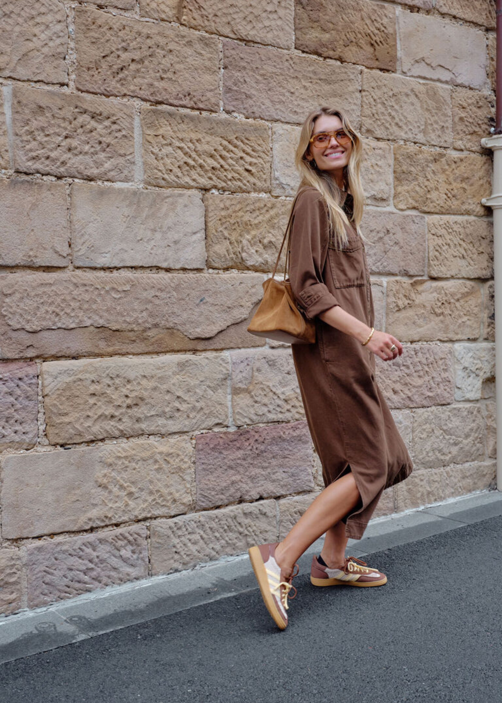 Ceres Life Rae Long Sleeve Midi Dress