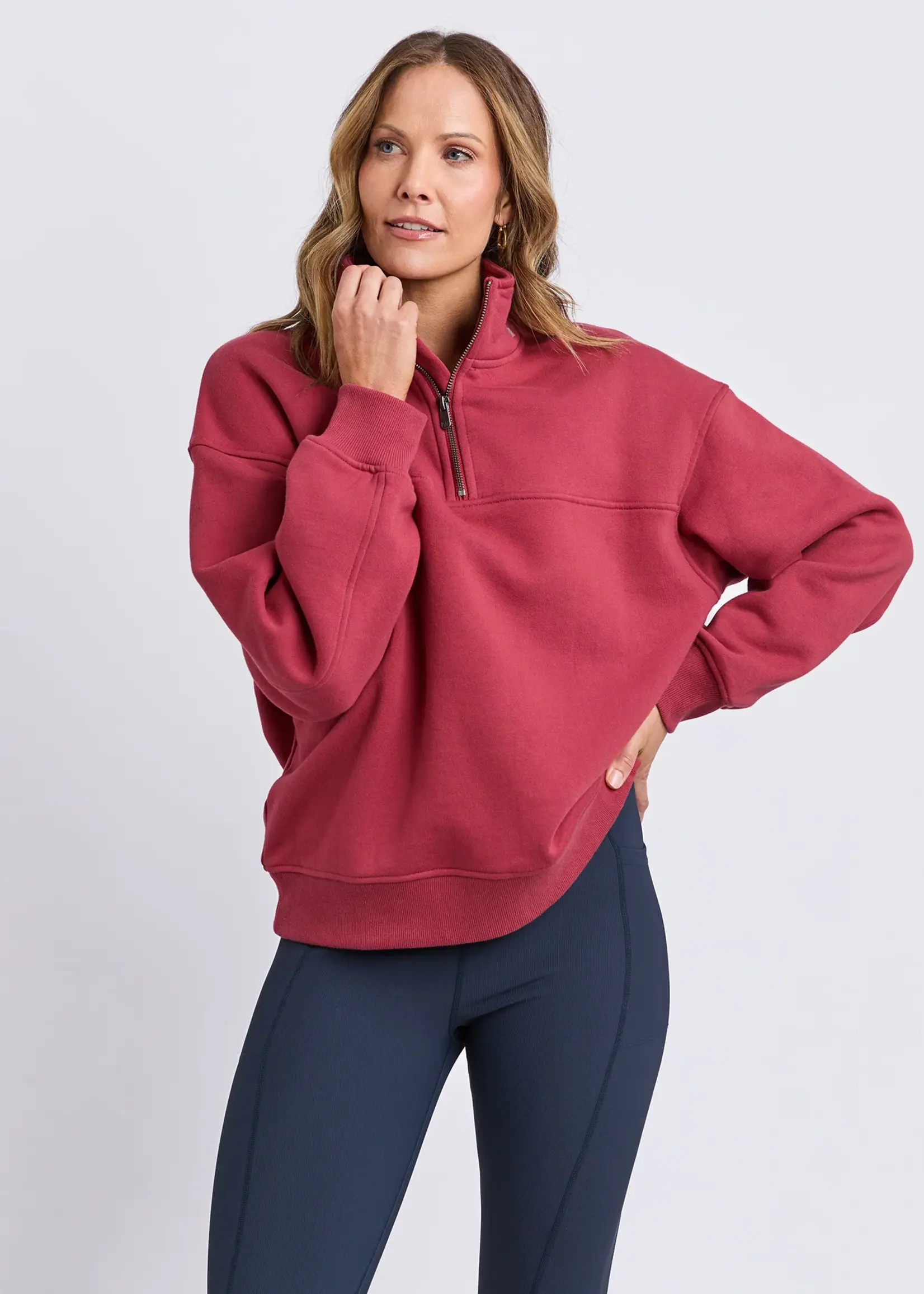 Foxwood College Contrast Zip Crew