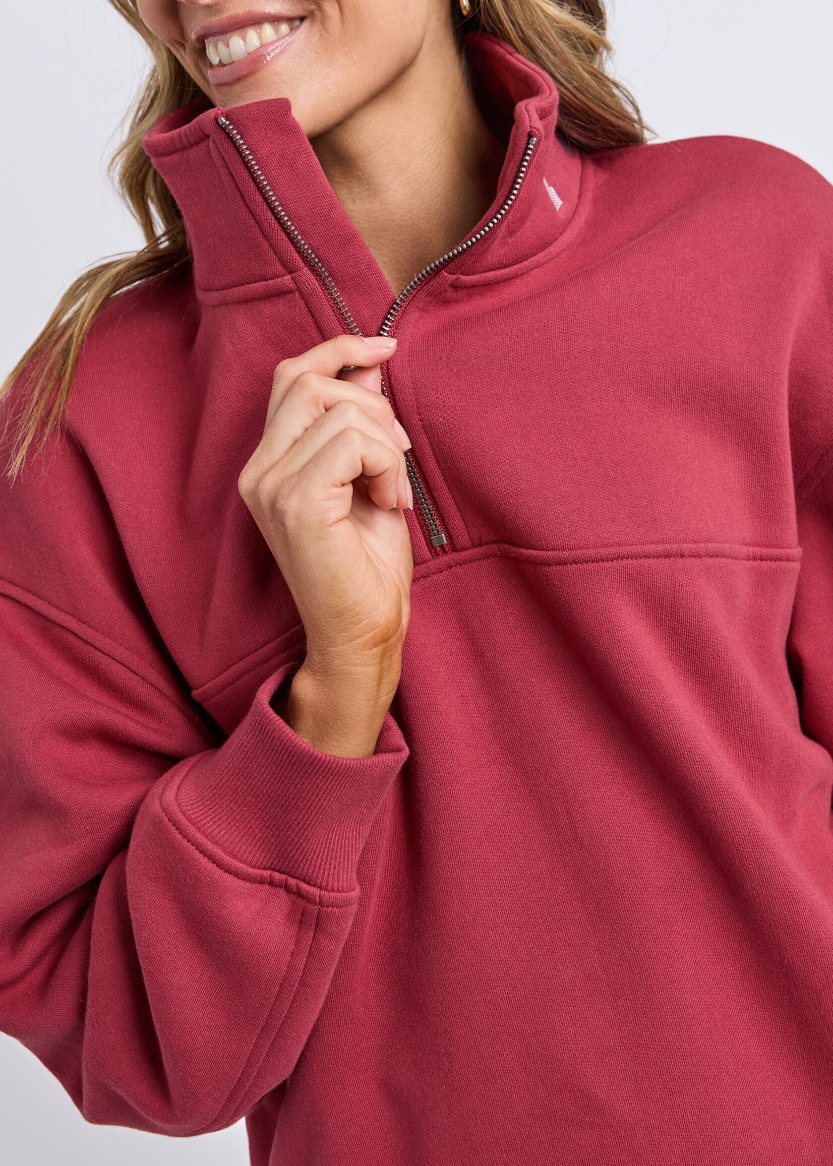Foxwood College Contrast Zip Crew