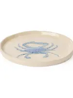 Crab Blue Glazed Plate 18cm