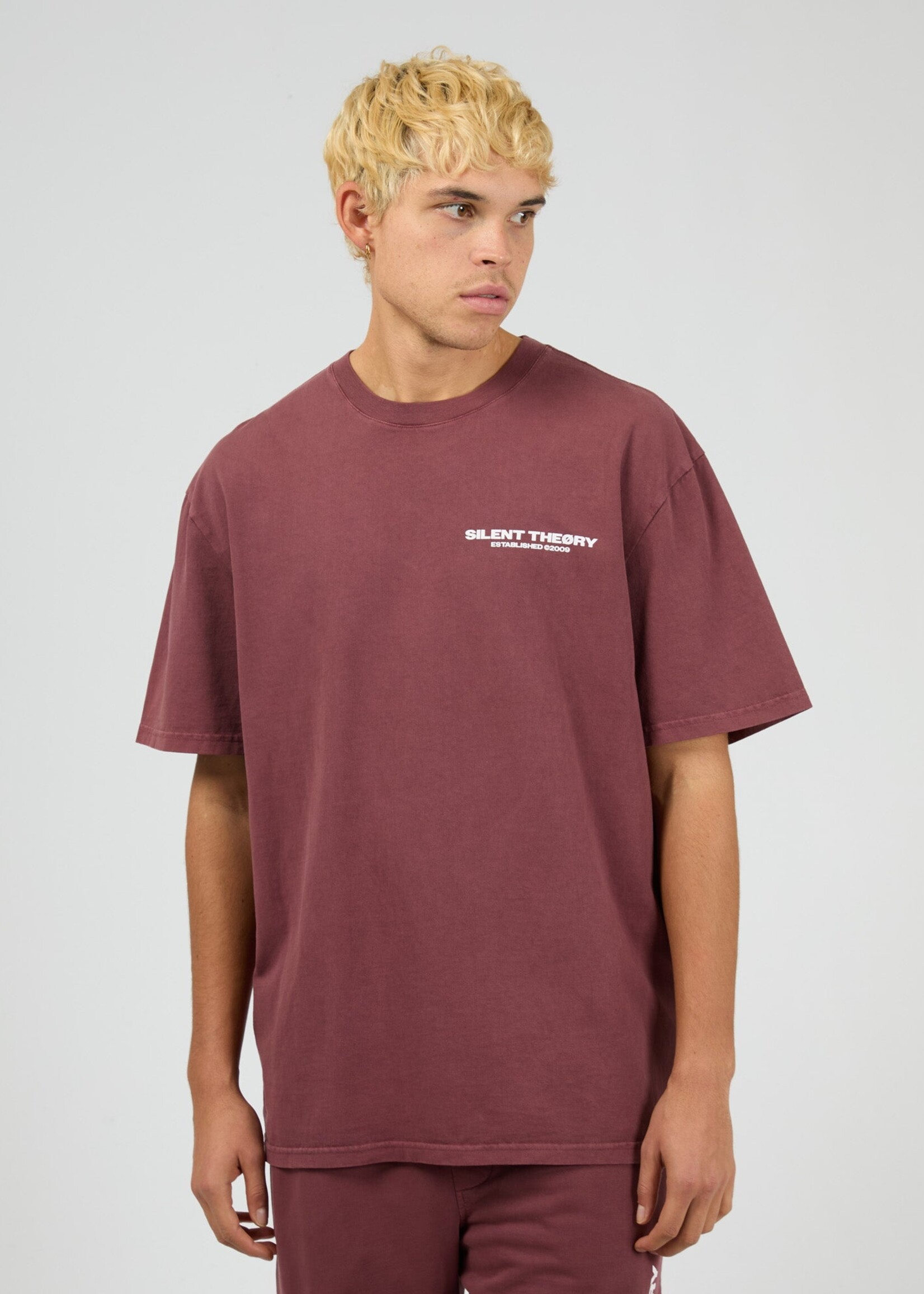 Silent Theory Essential Theory Tee - Burgundy