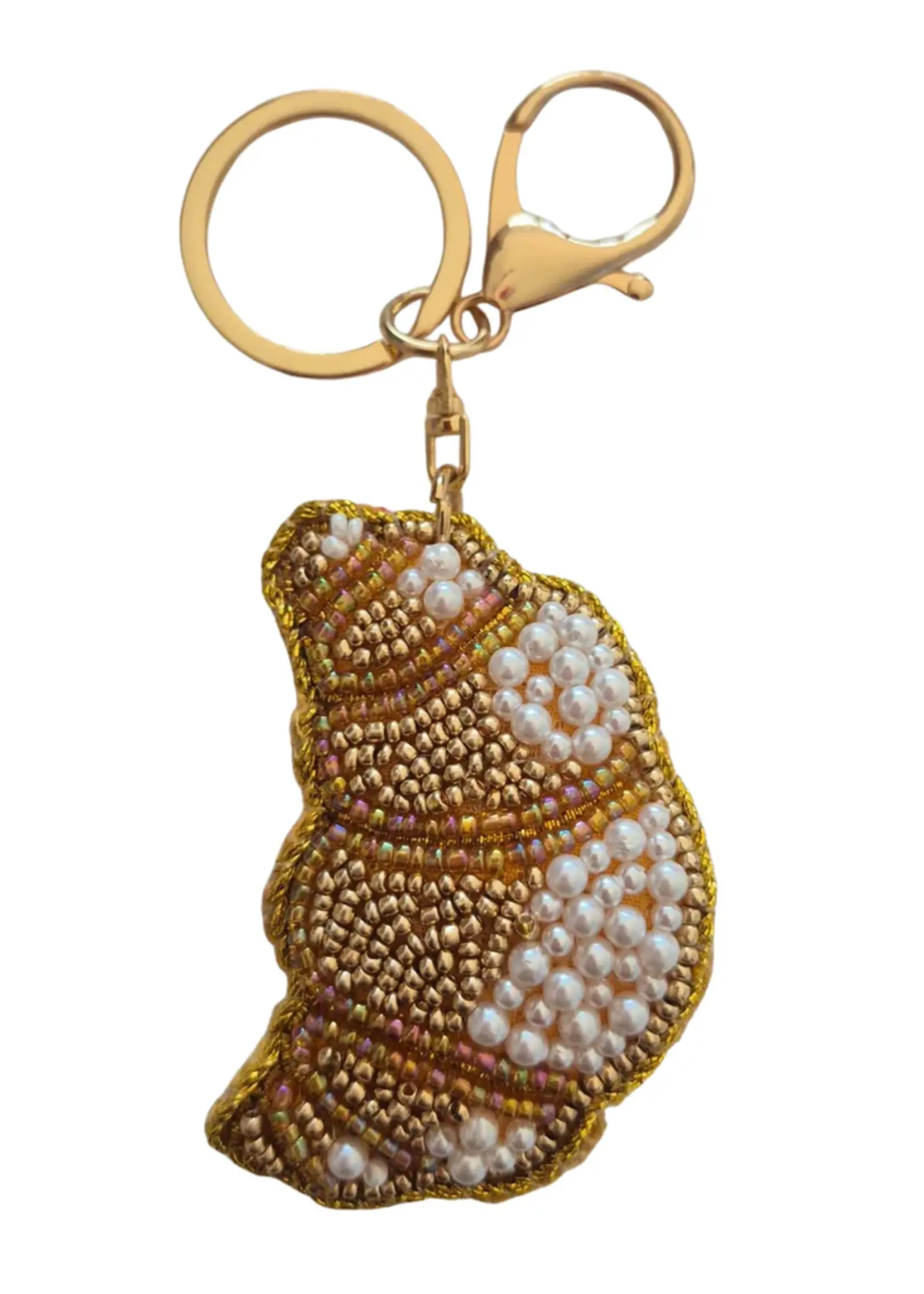 Zoda Beaded Keychain Croissant