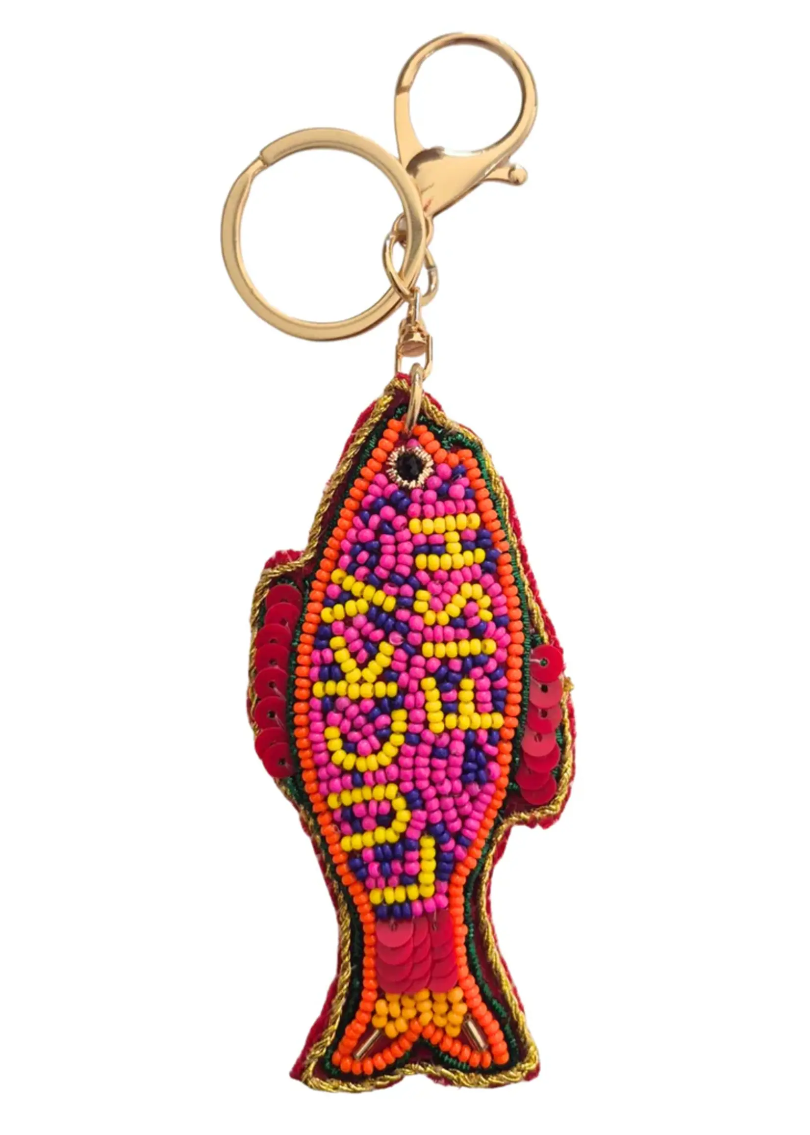 Beaded keychain Sardines