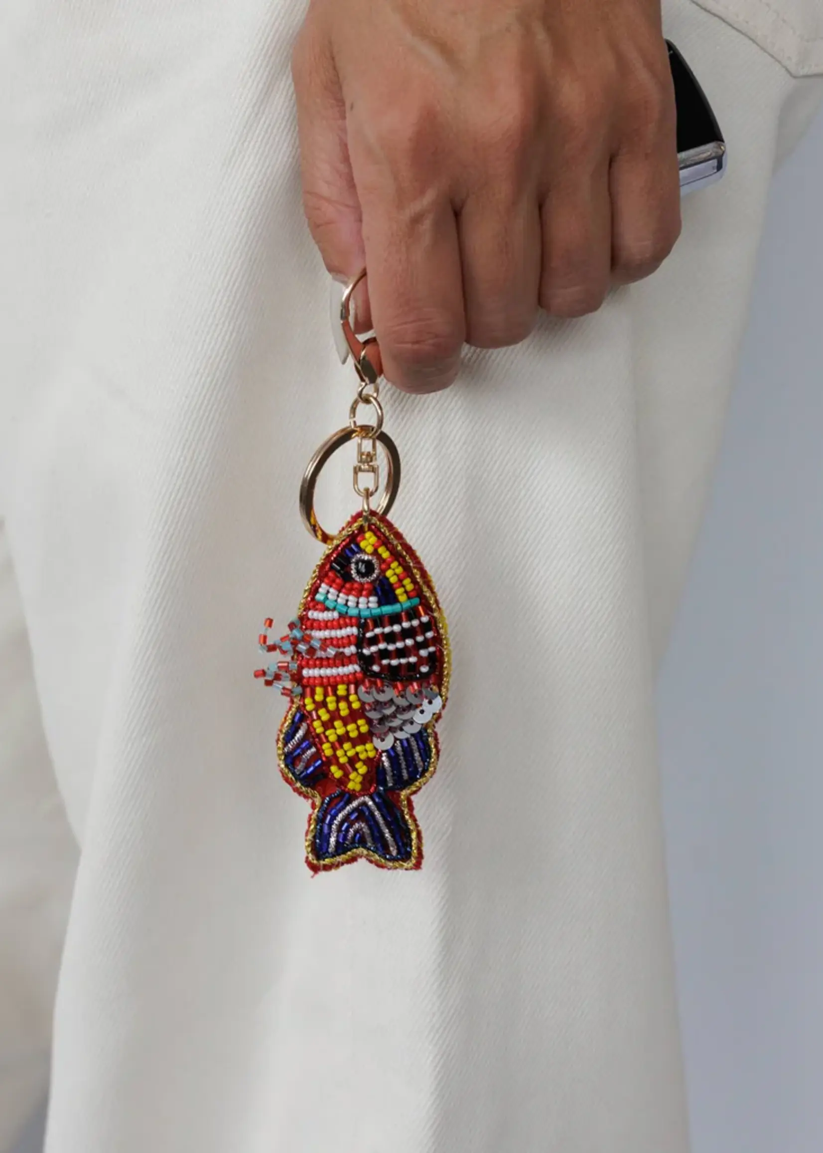 Zoda Beaded Keychain Fish