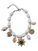 Zoda Pearl Charm Bracelet Sun