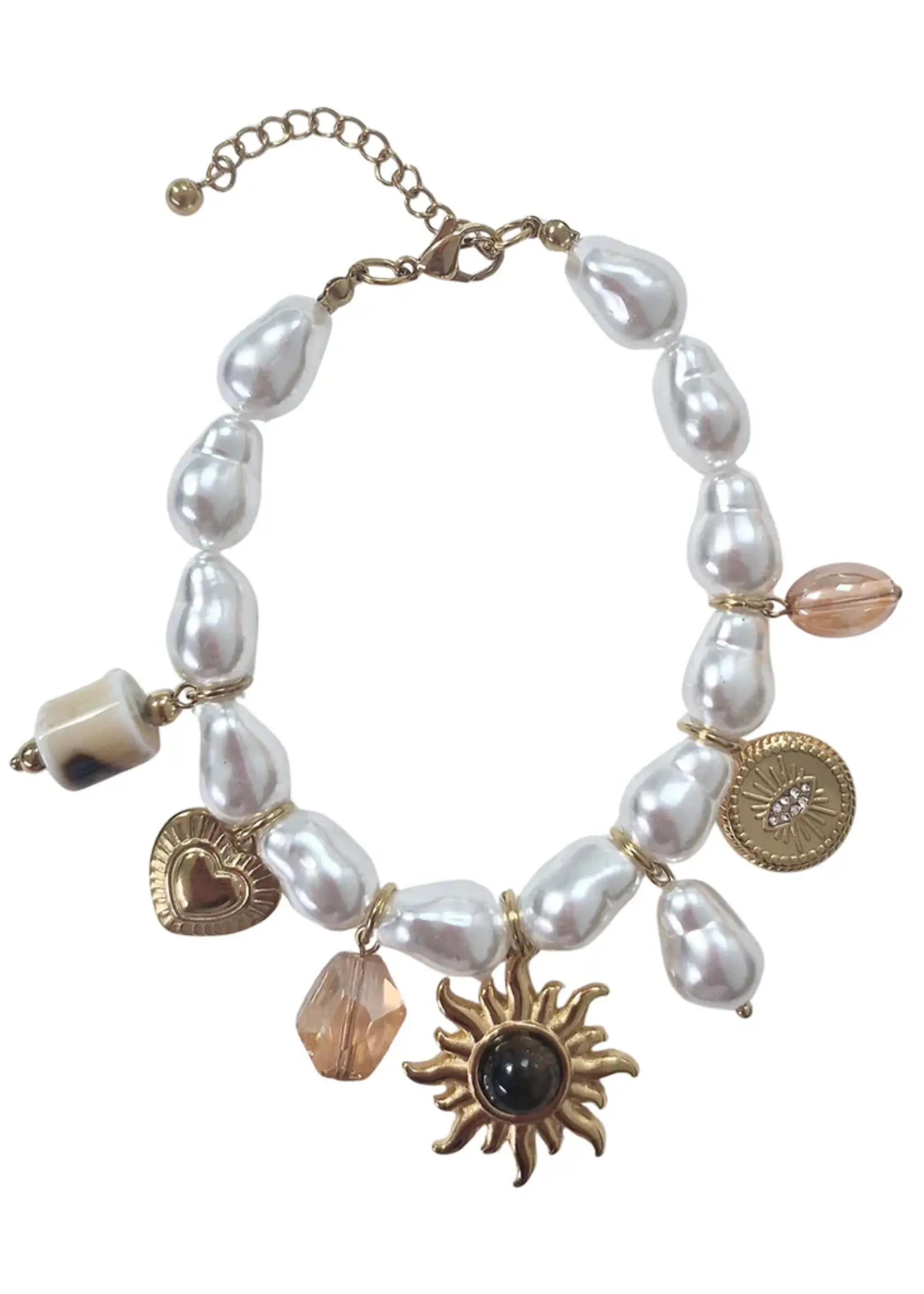 Zoda Pearl Charm Bracelet Sun