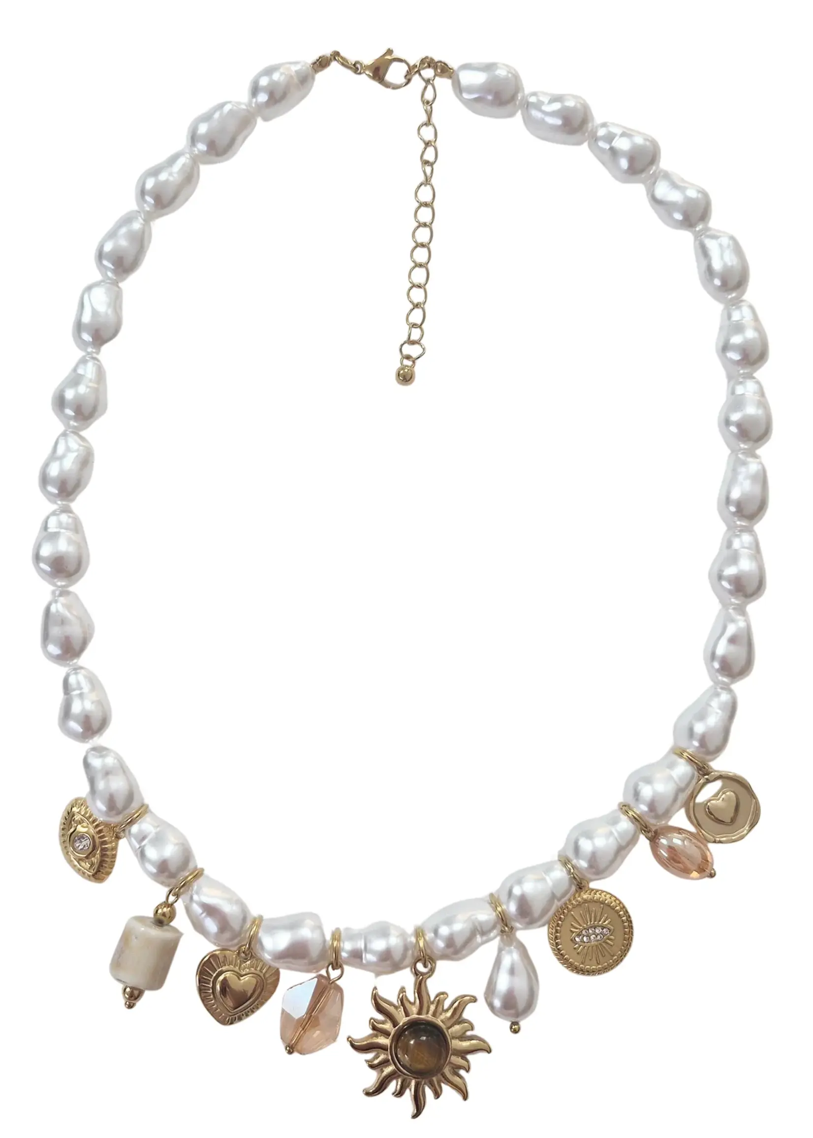 Zoda Pearl Charm Necklace Sun