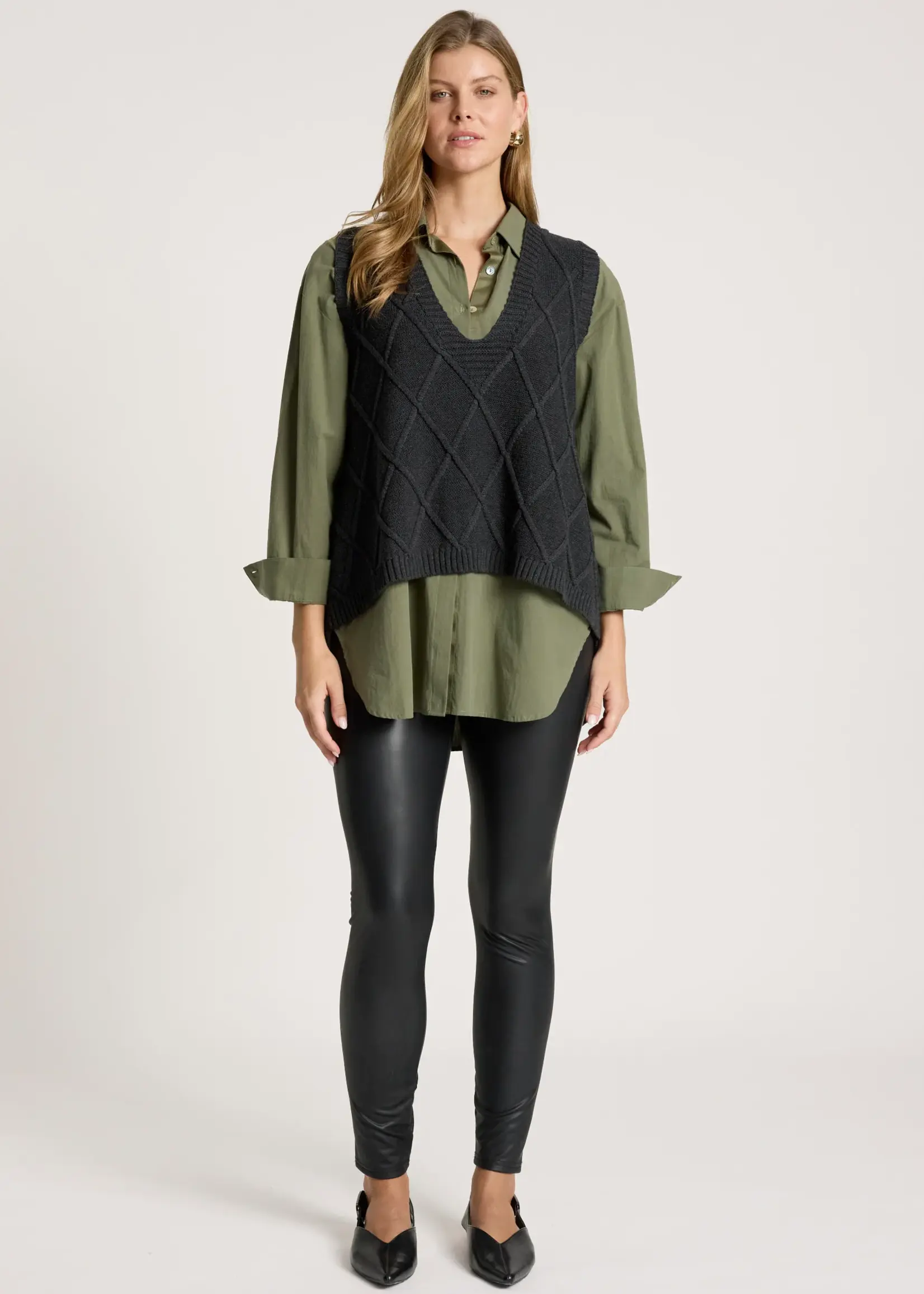 EB & Ive Liora Knit Vest - Char