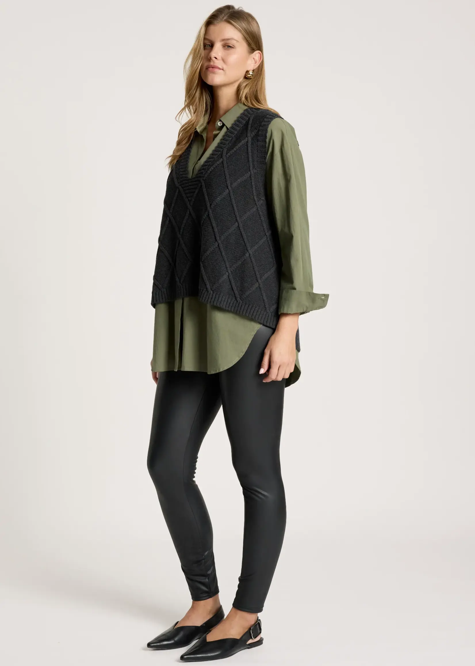 EB & Ive Liora Knit Vest - Char