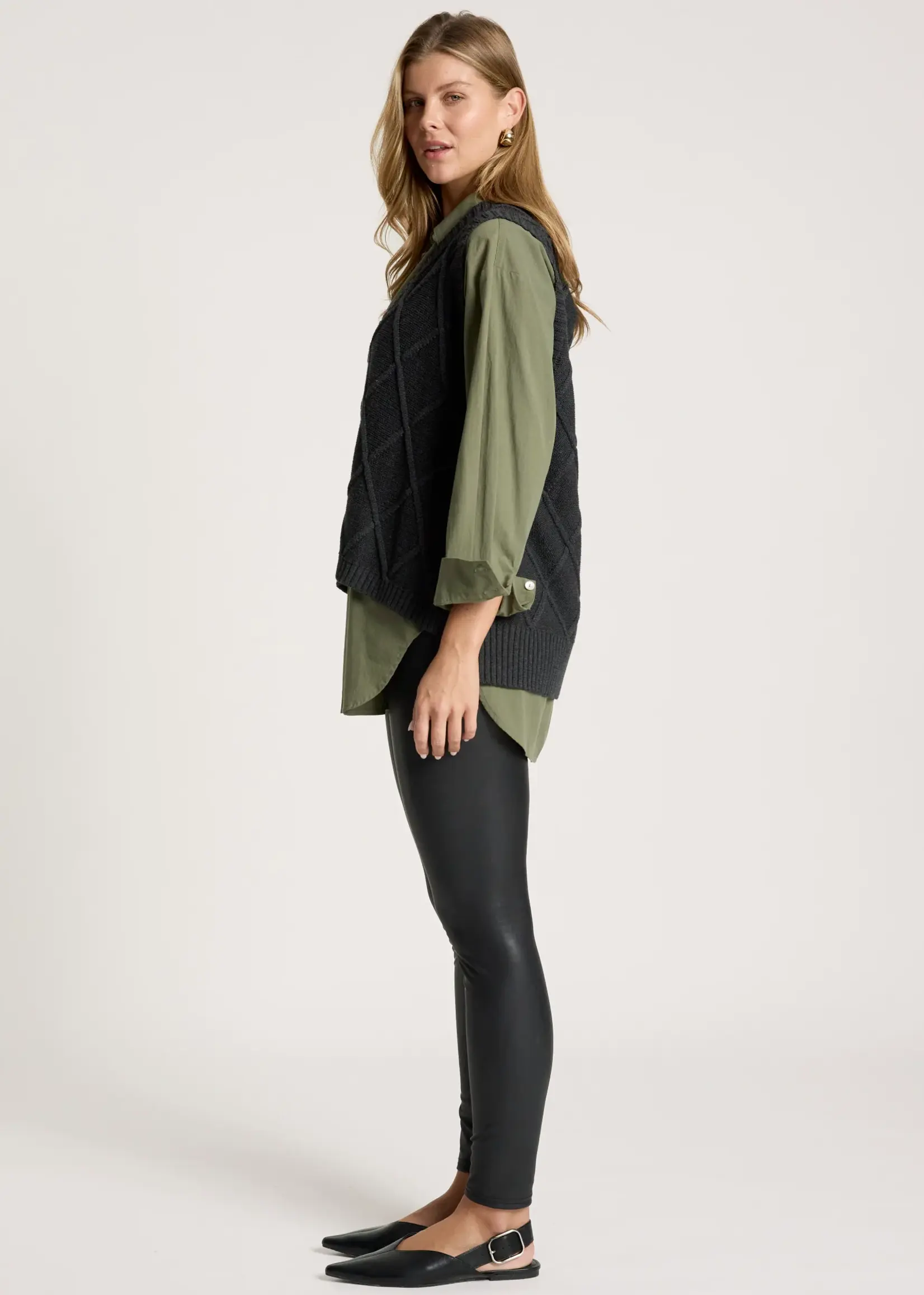EB & Ive Liora Knit Vest - Char