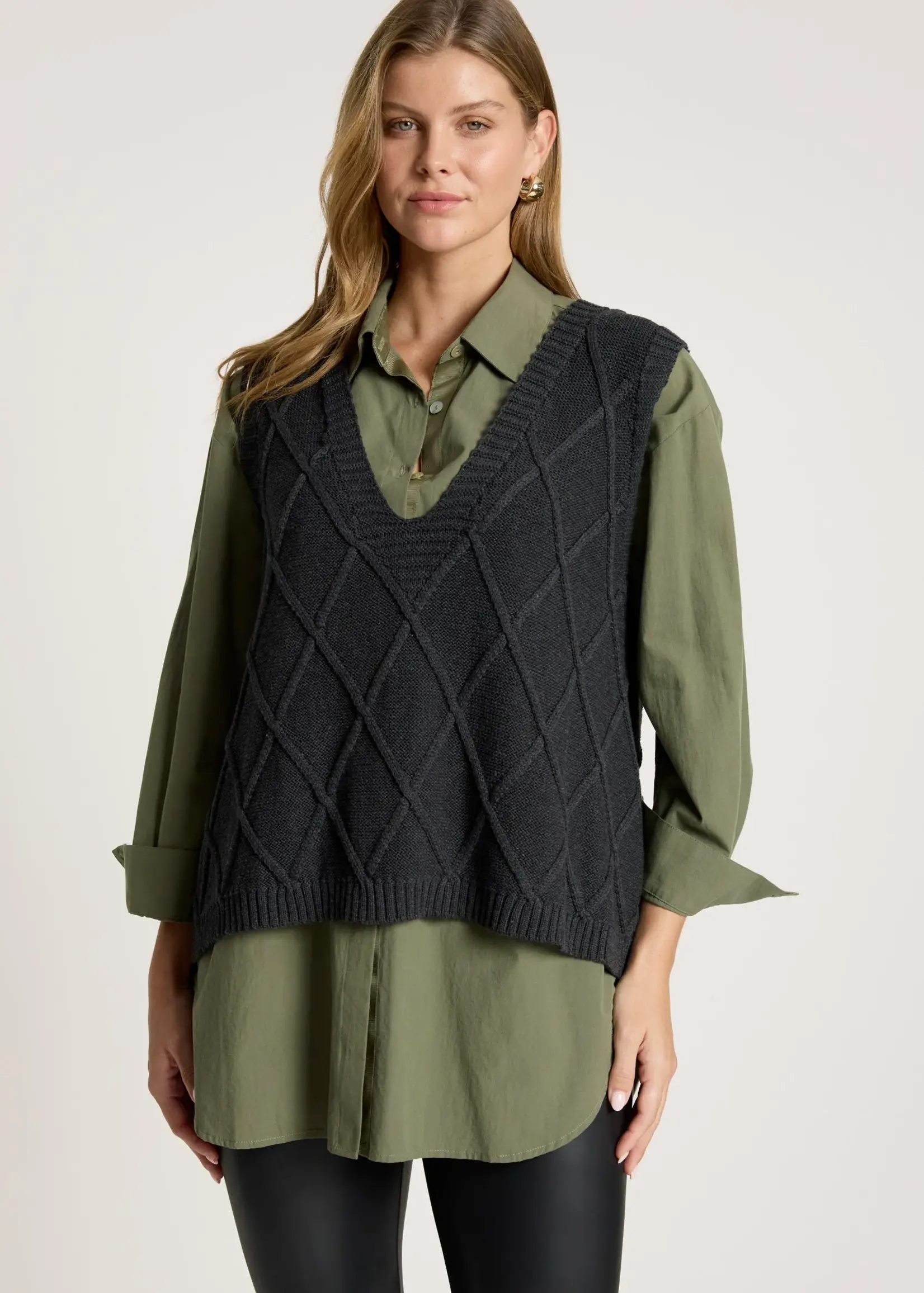 EB & Ive Liora Knit Vest - Char