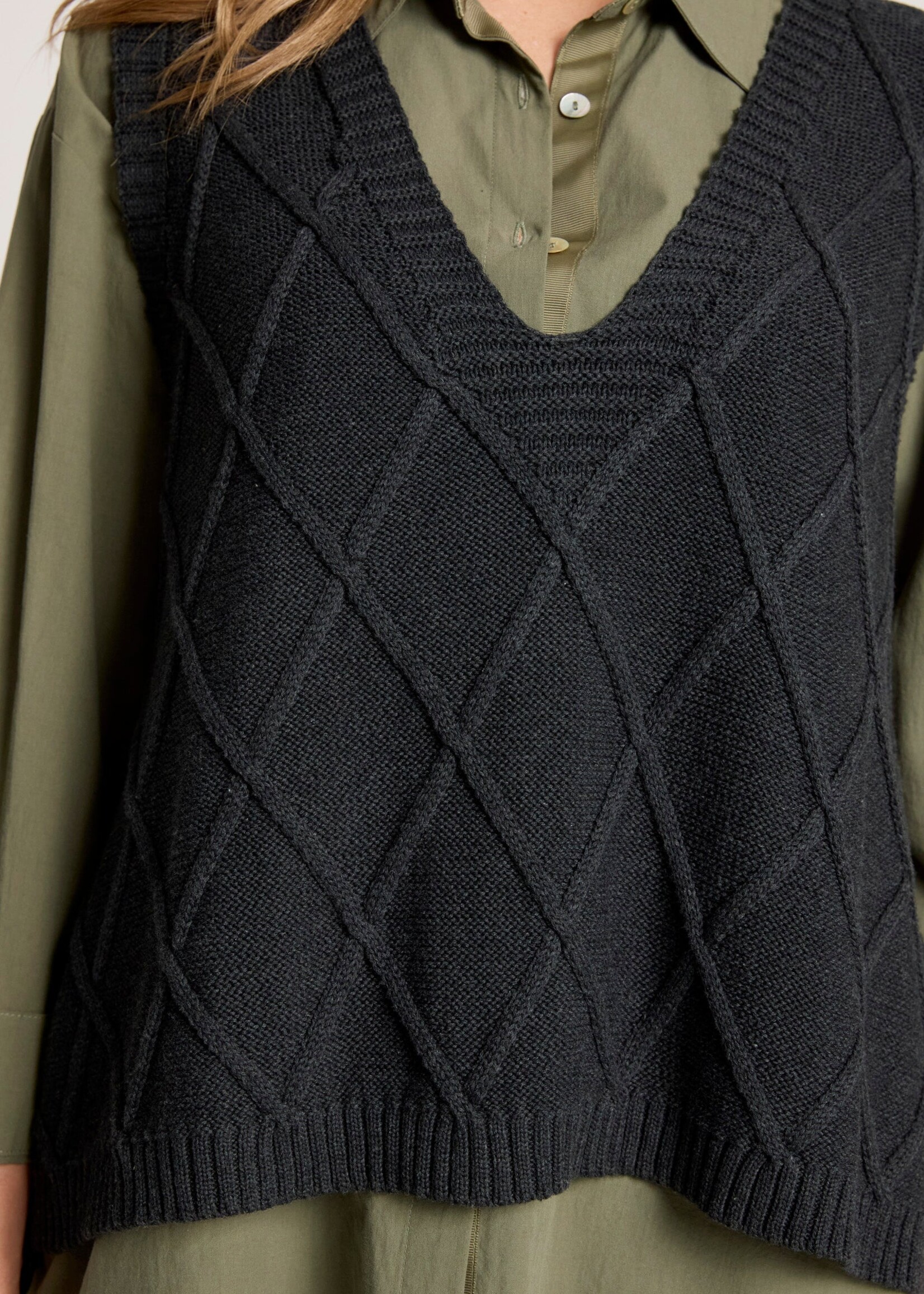 EB & Ive Liora Knit Vest - Char