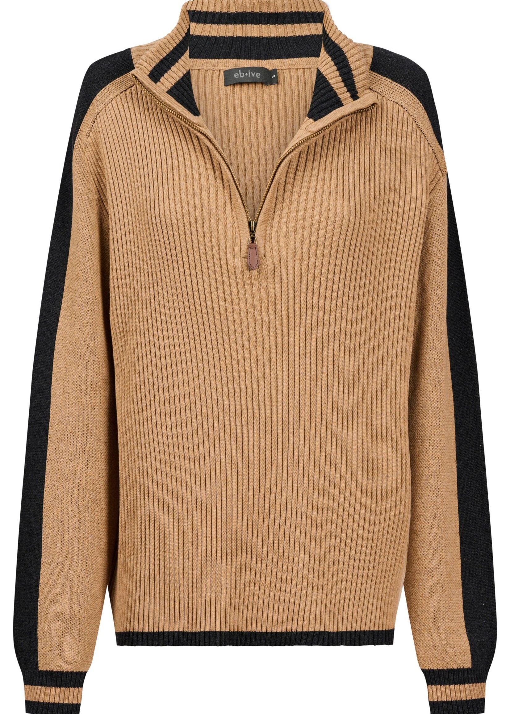 EB & Ive Liora Zip Jumper  Mocha/Char