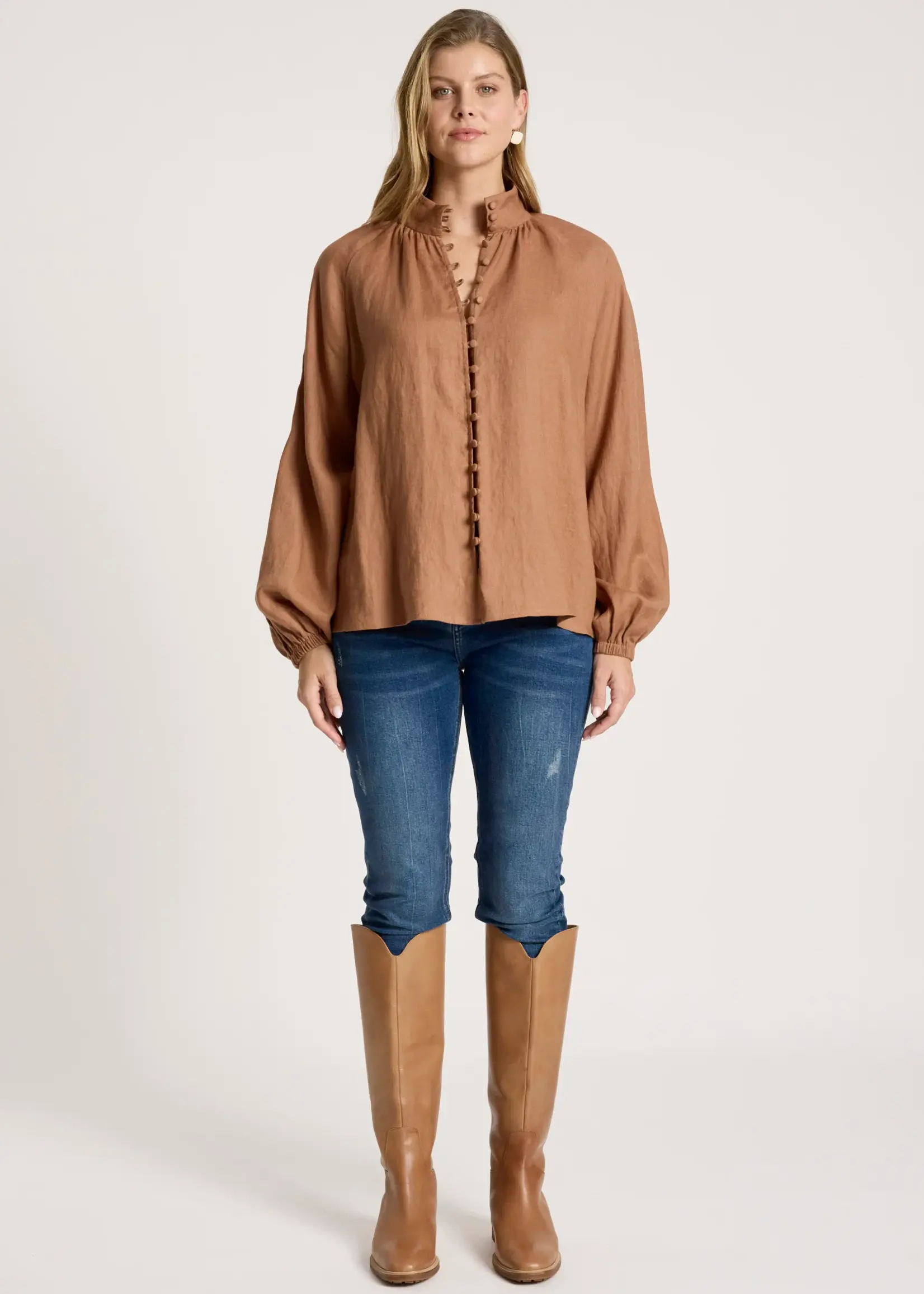 EB & Ive Bajau Button Shirt - Clay