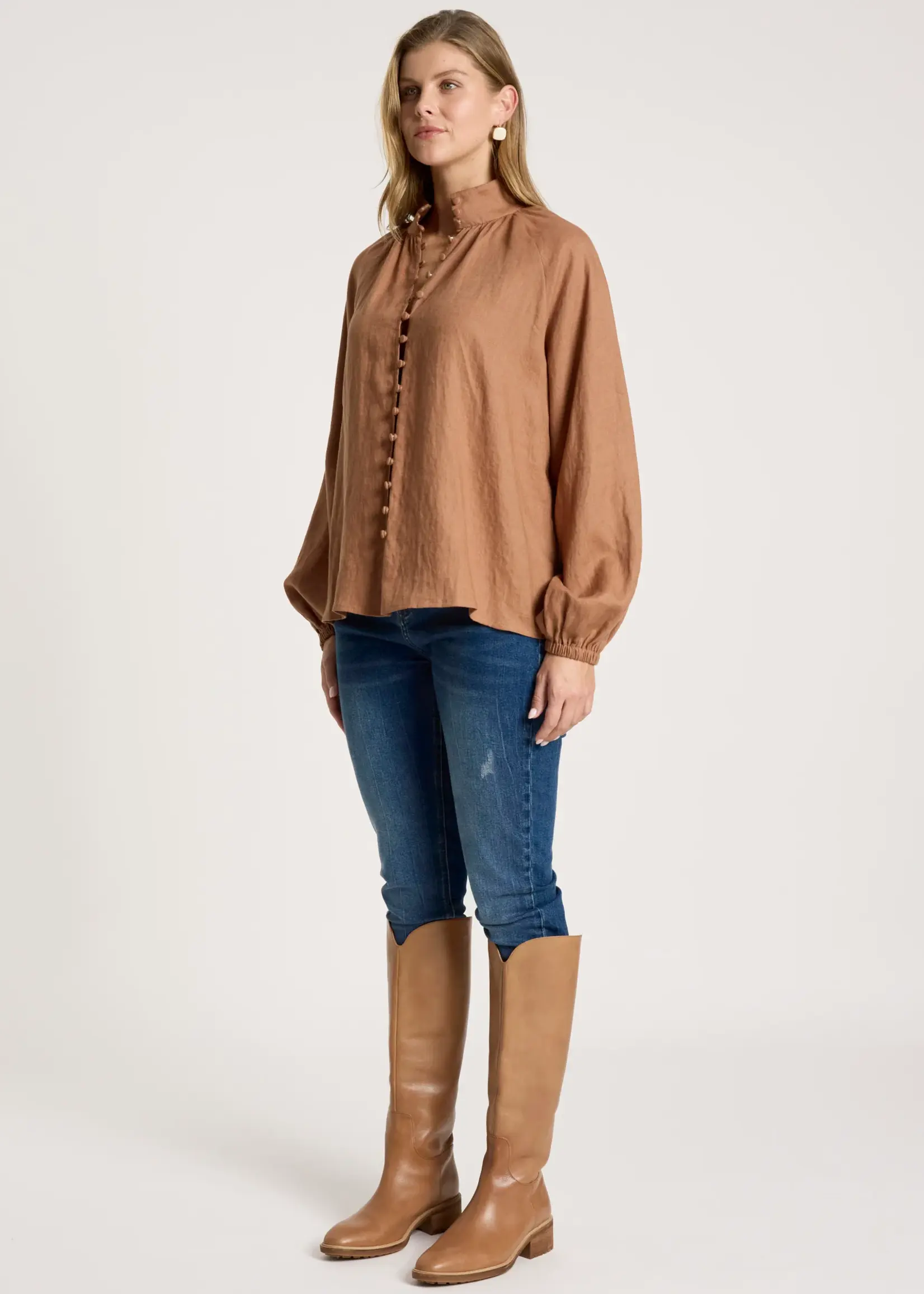 EB & Ive Bajau Button Shirt - Clay