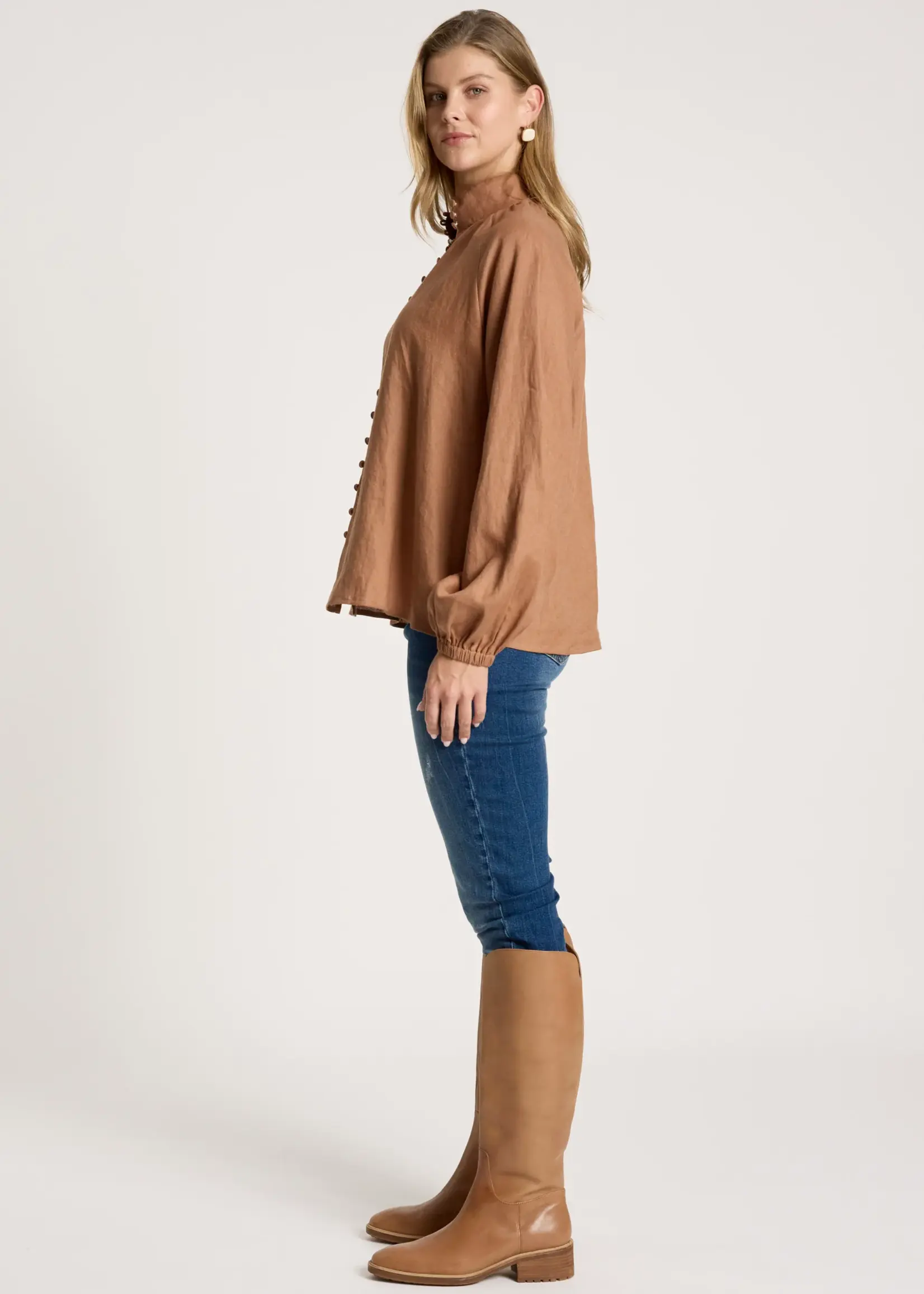 EB & Ive Bajau Button Shirt - Clay