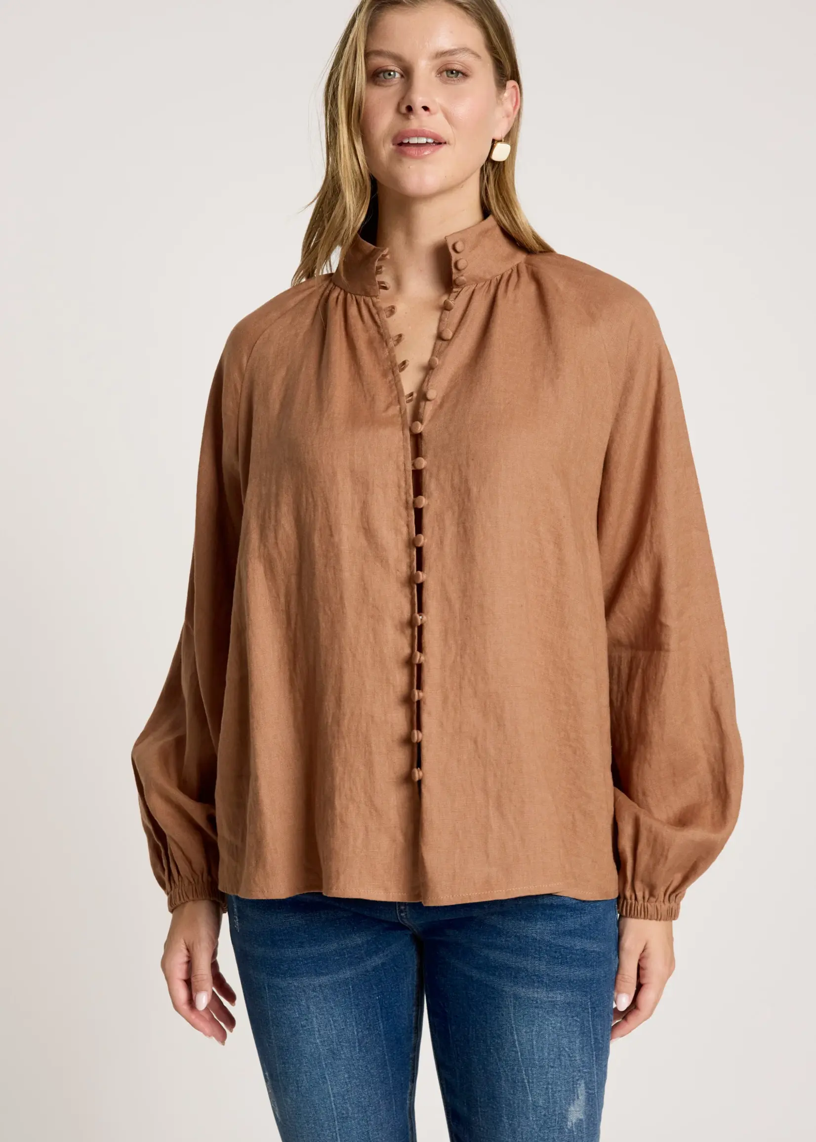 EB & Ive Bajau Button Shirt - Clay