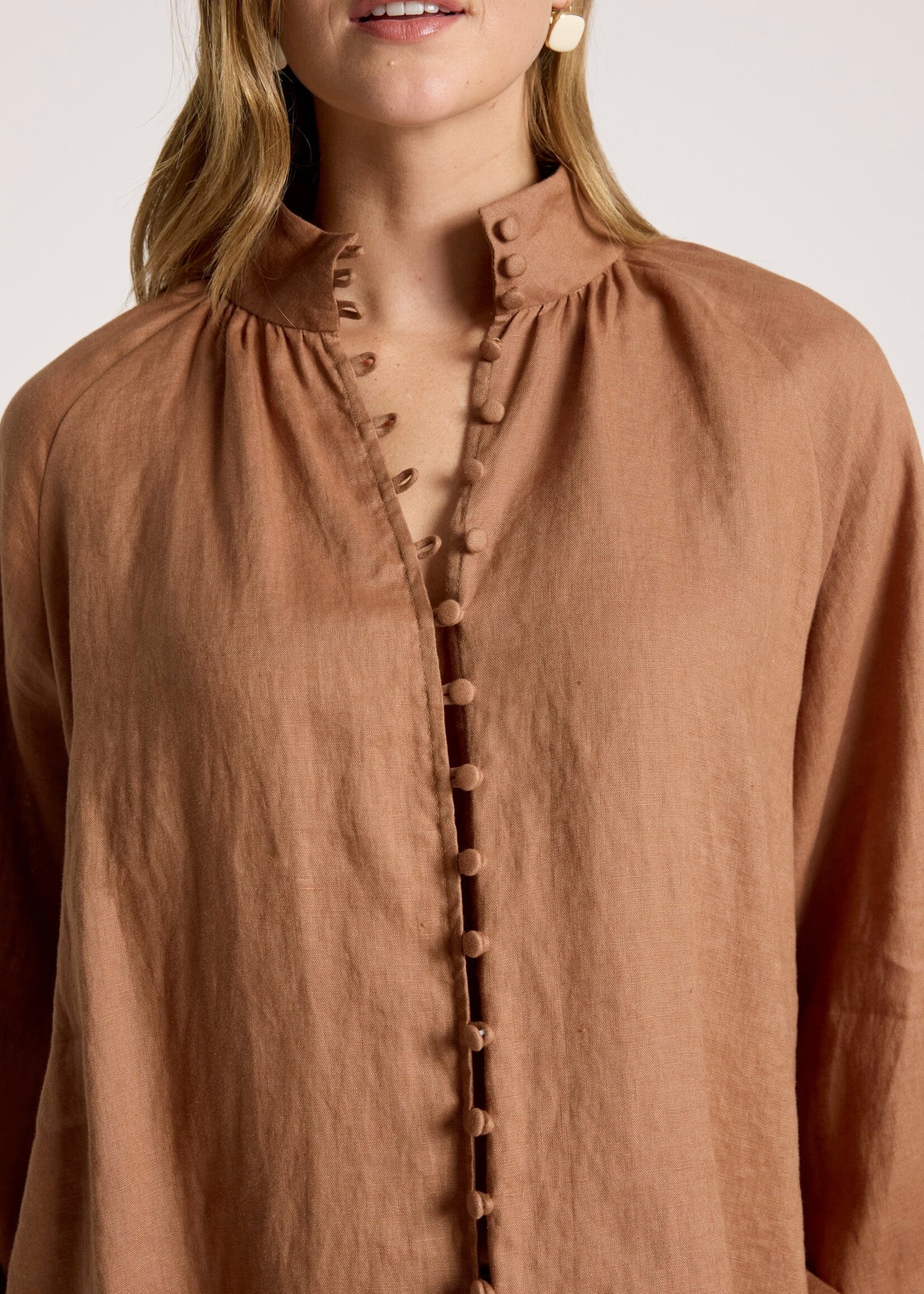 EB & Ive Bajau Button Shirt - Clay