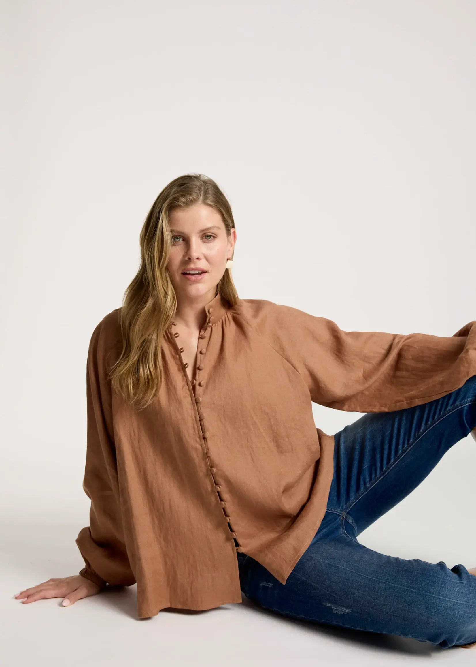EB & Ive Bajau Button Shirt - Clay