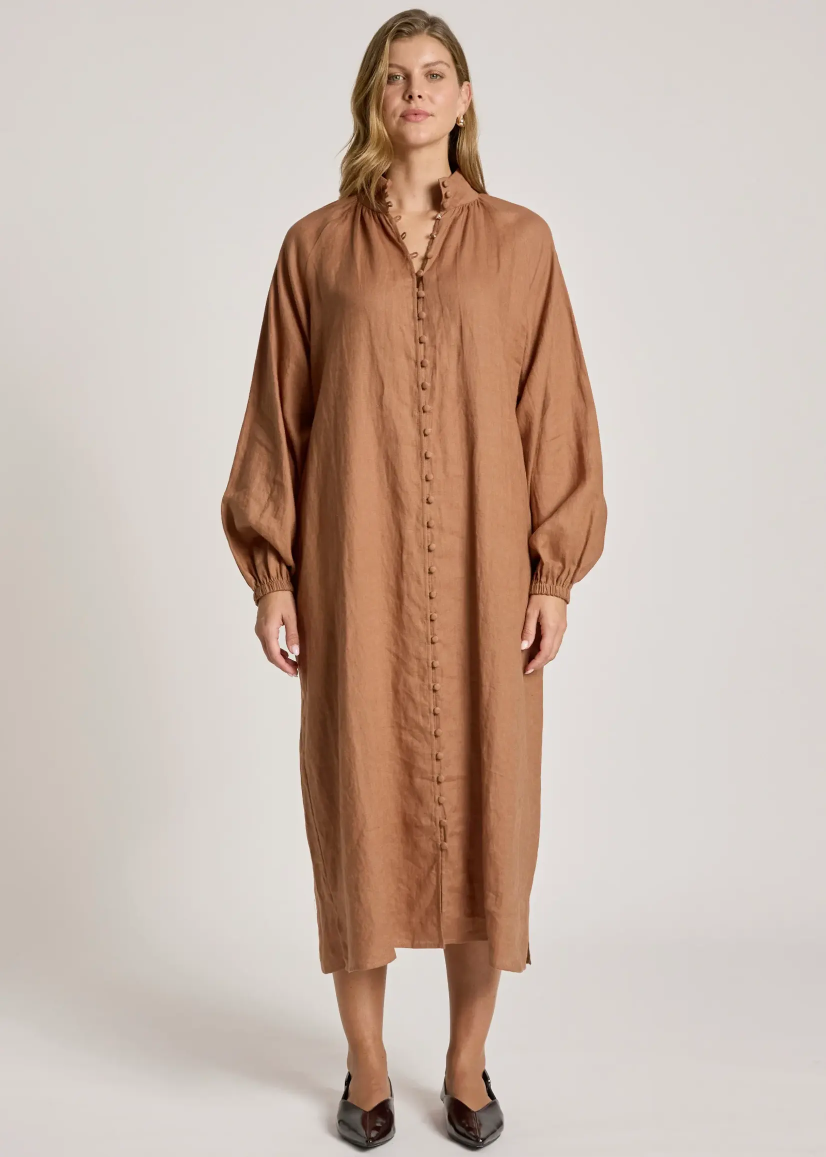 EB & Ive Bajau Button Dress - Clay