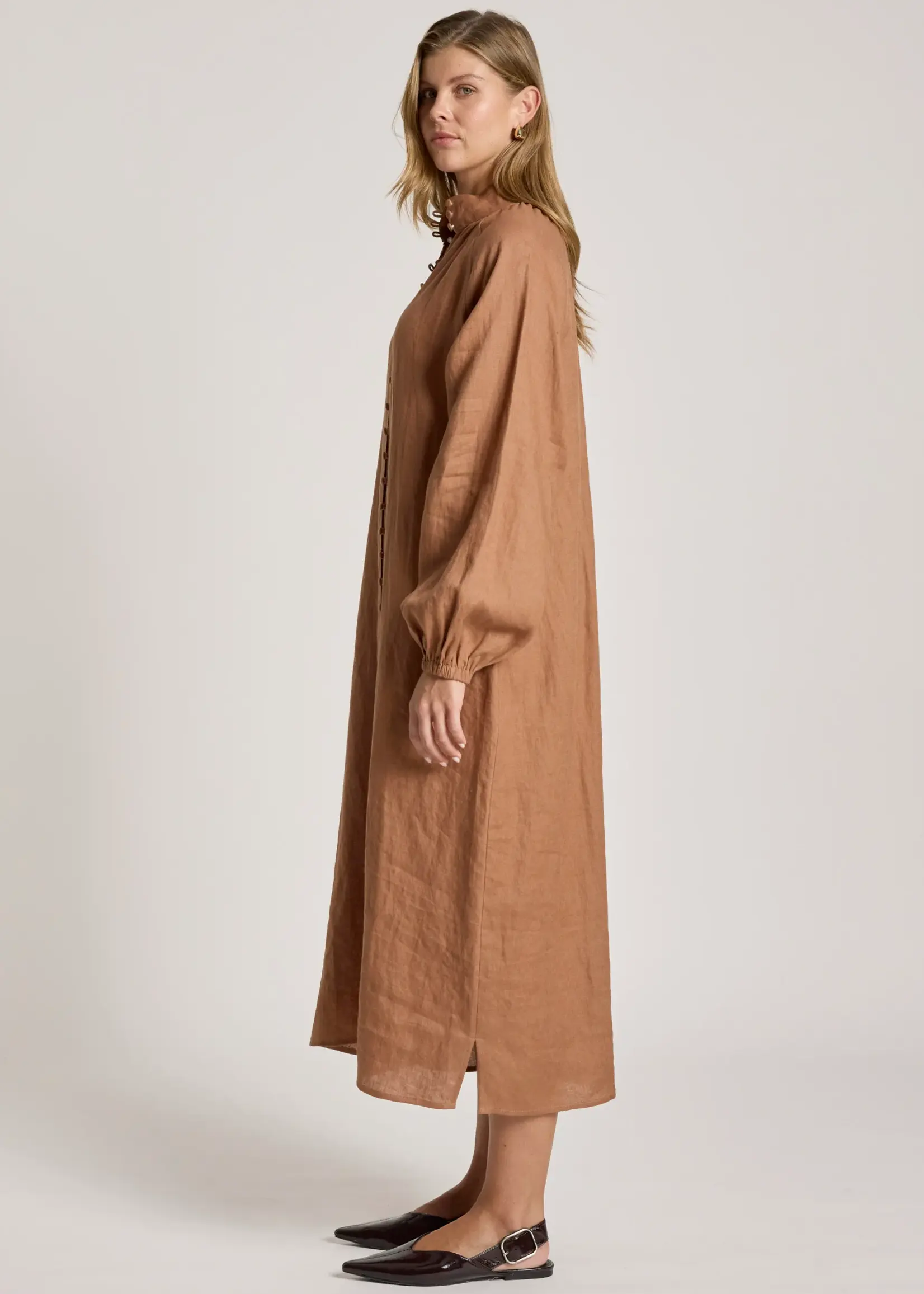 EB & Ive Bajau Button Dress - Clay