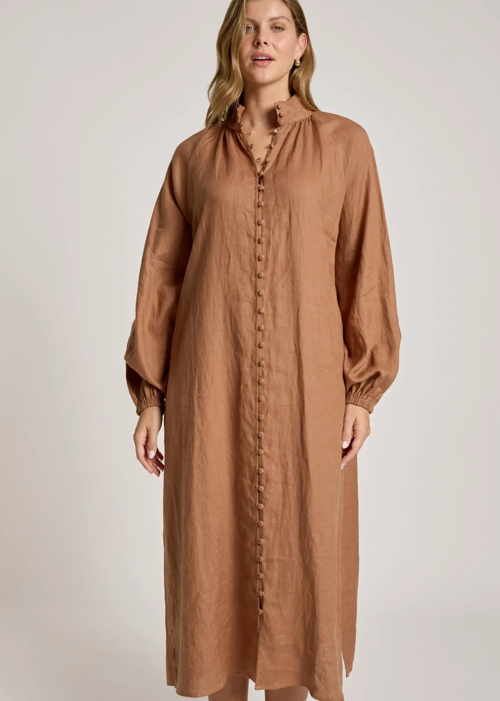 EB & Ive Bajau Button Dress - Clay