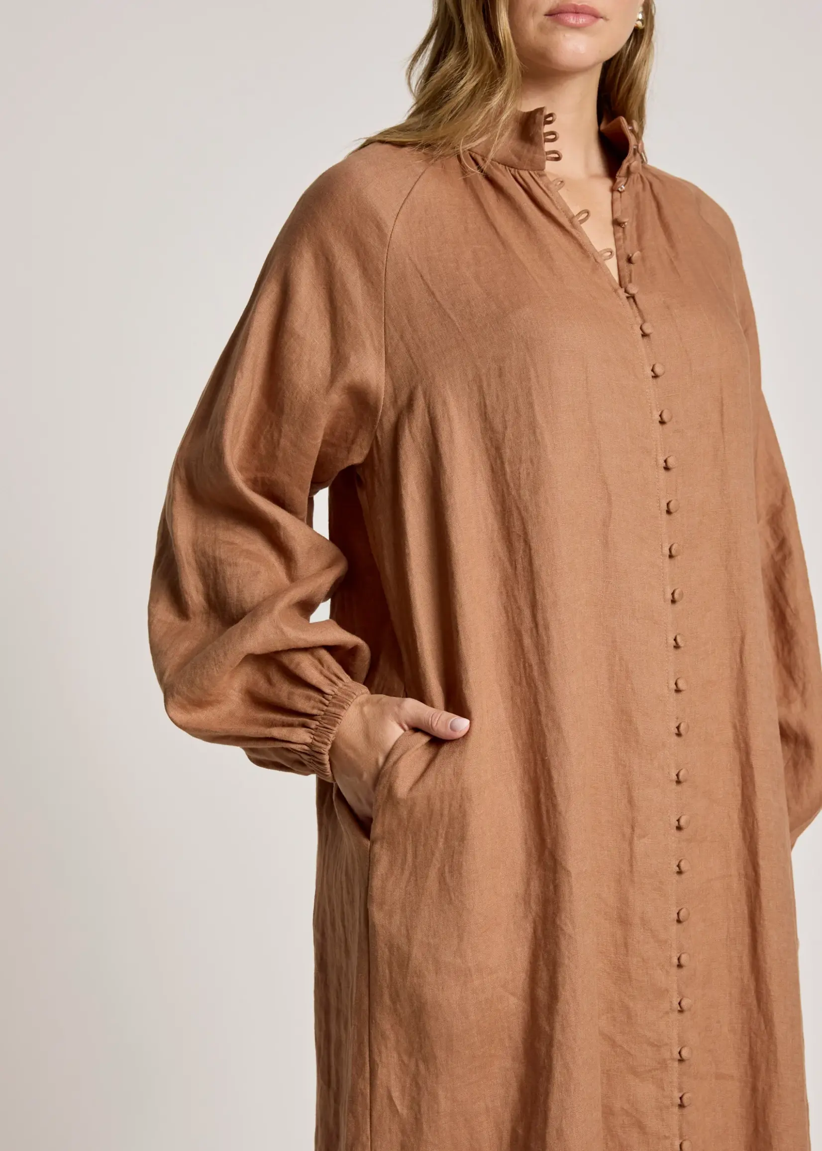 EB & Ive Bajau Button Dress - Clay
