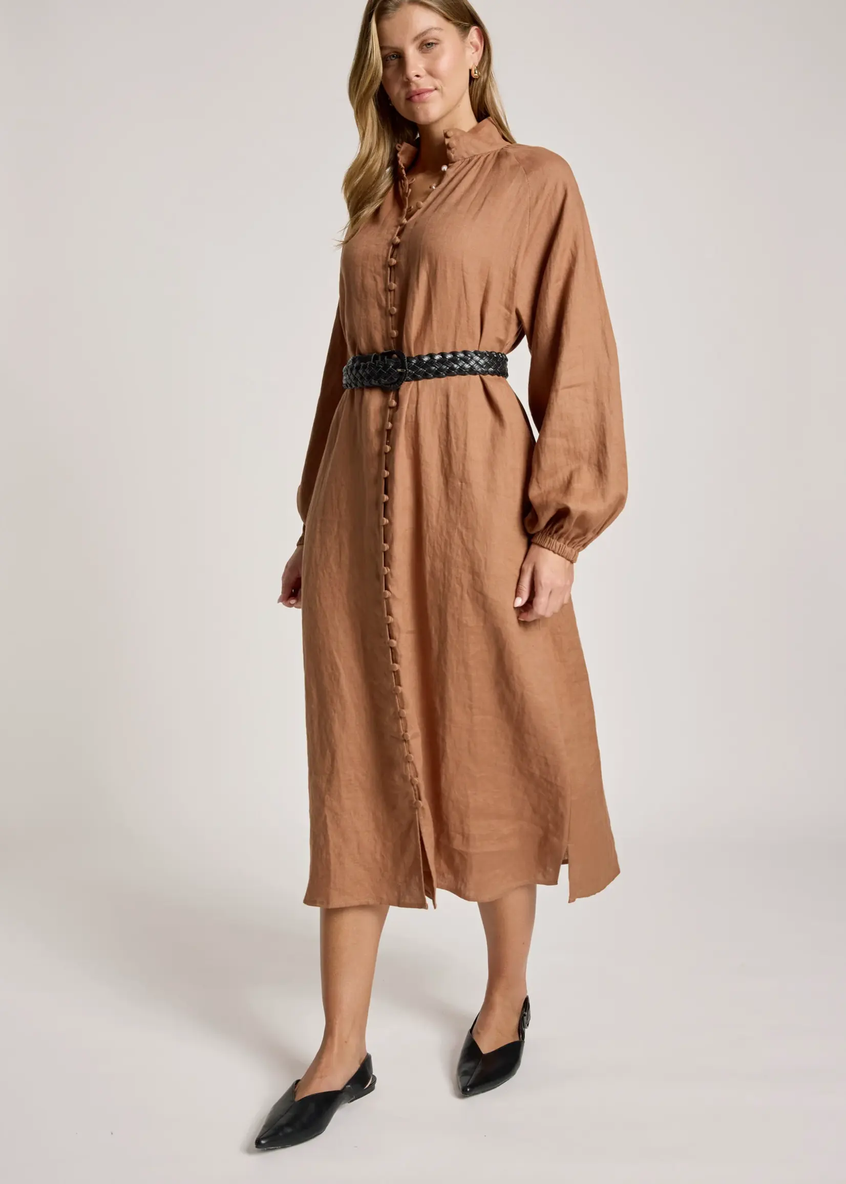 EB & Ive Bajau Button Dress - Clay