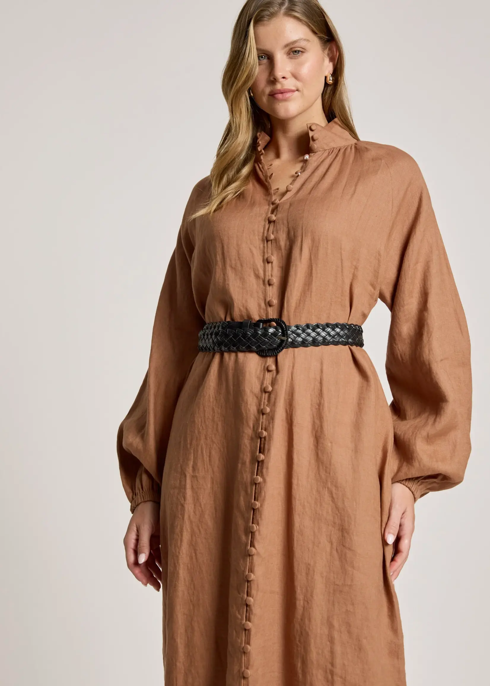 EB & Ive Bajau Button Dress - Clay