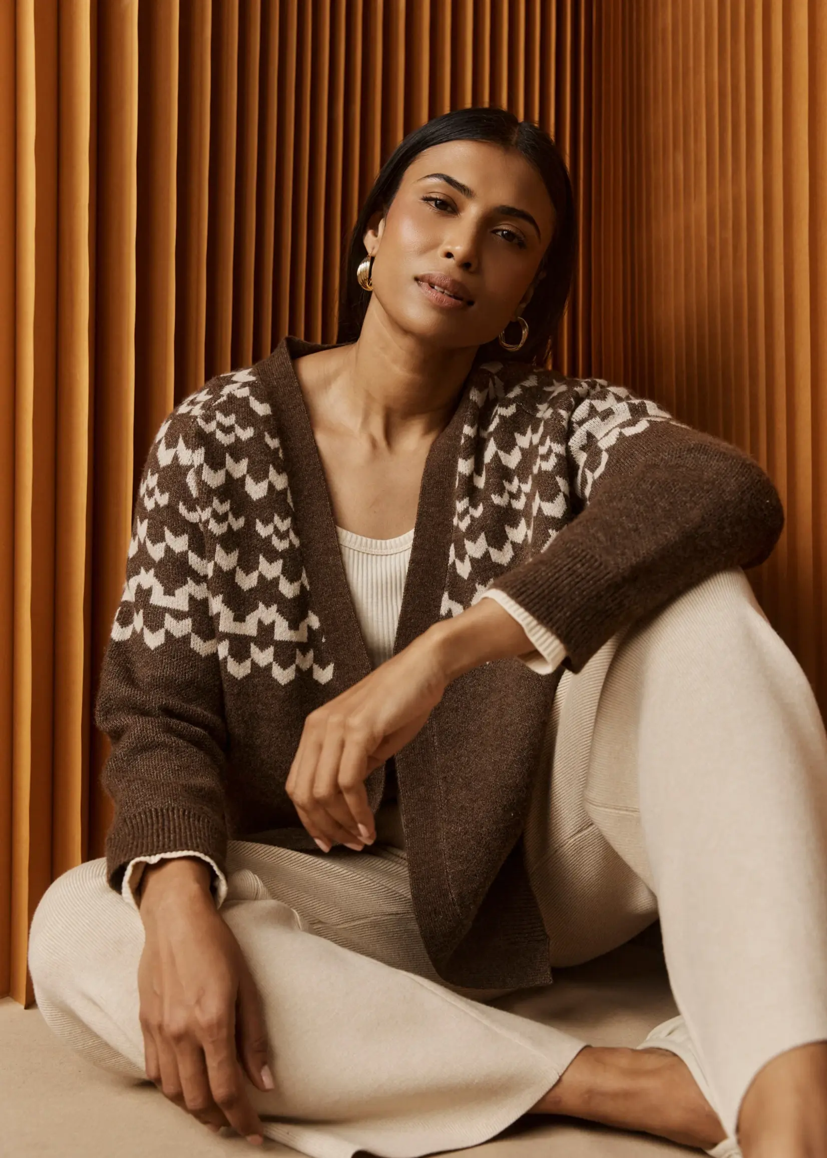 EB & Ive Maasai Cardigan - Cocoa/Dune