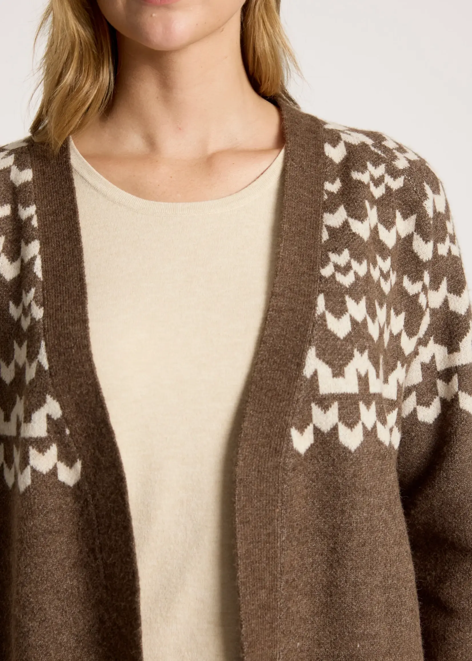 EB & Ive Maasai Cardigan - Cocoa/Dune
