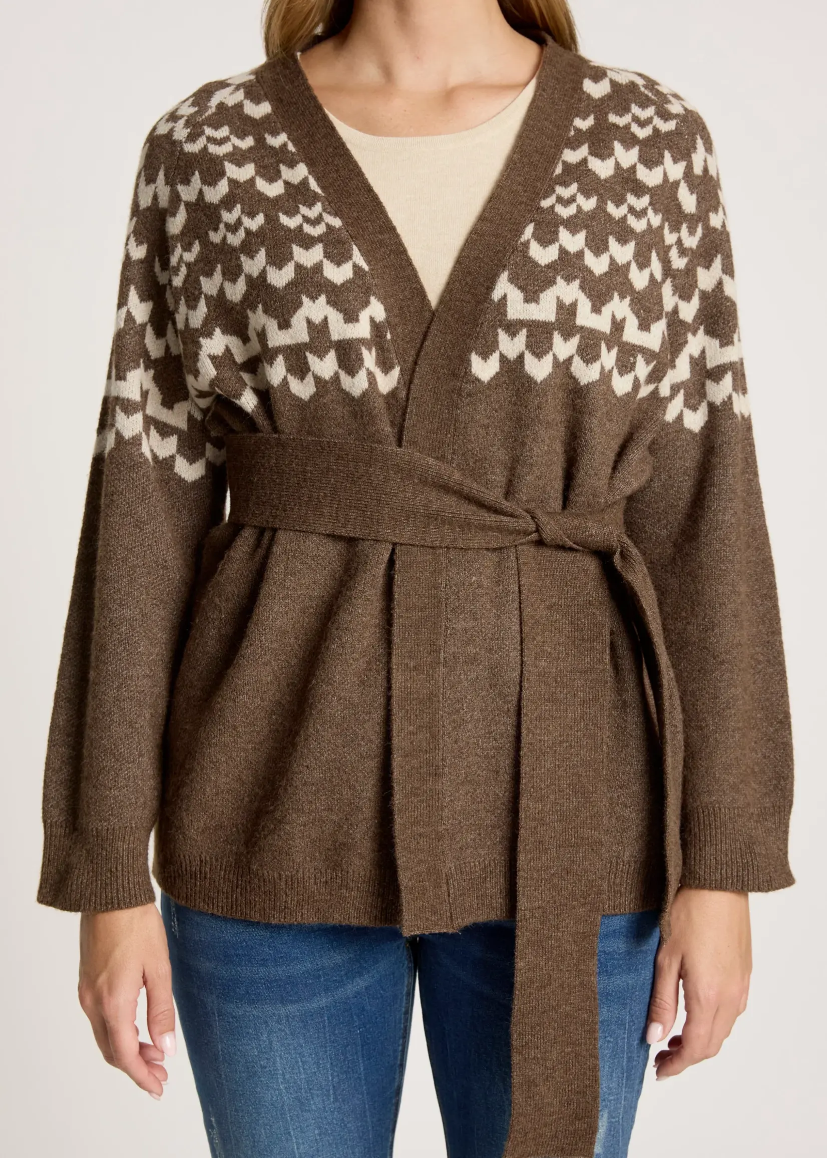 EB & Ive Maasai Cardigan - Cocoa/Dune