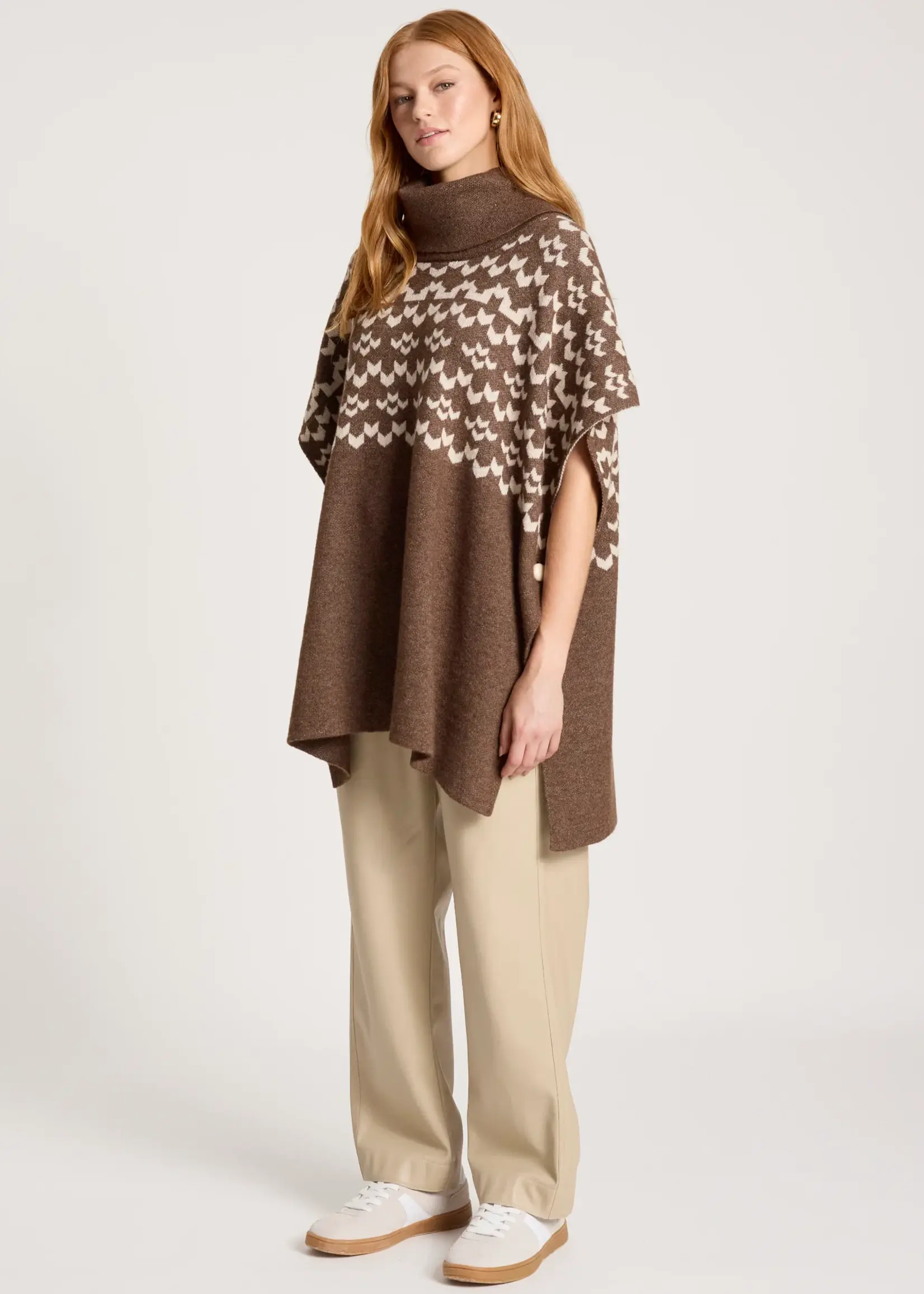 EB & Ive Maasai Poncho - Cocoa/Dune