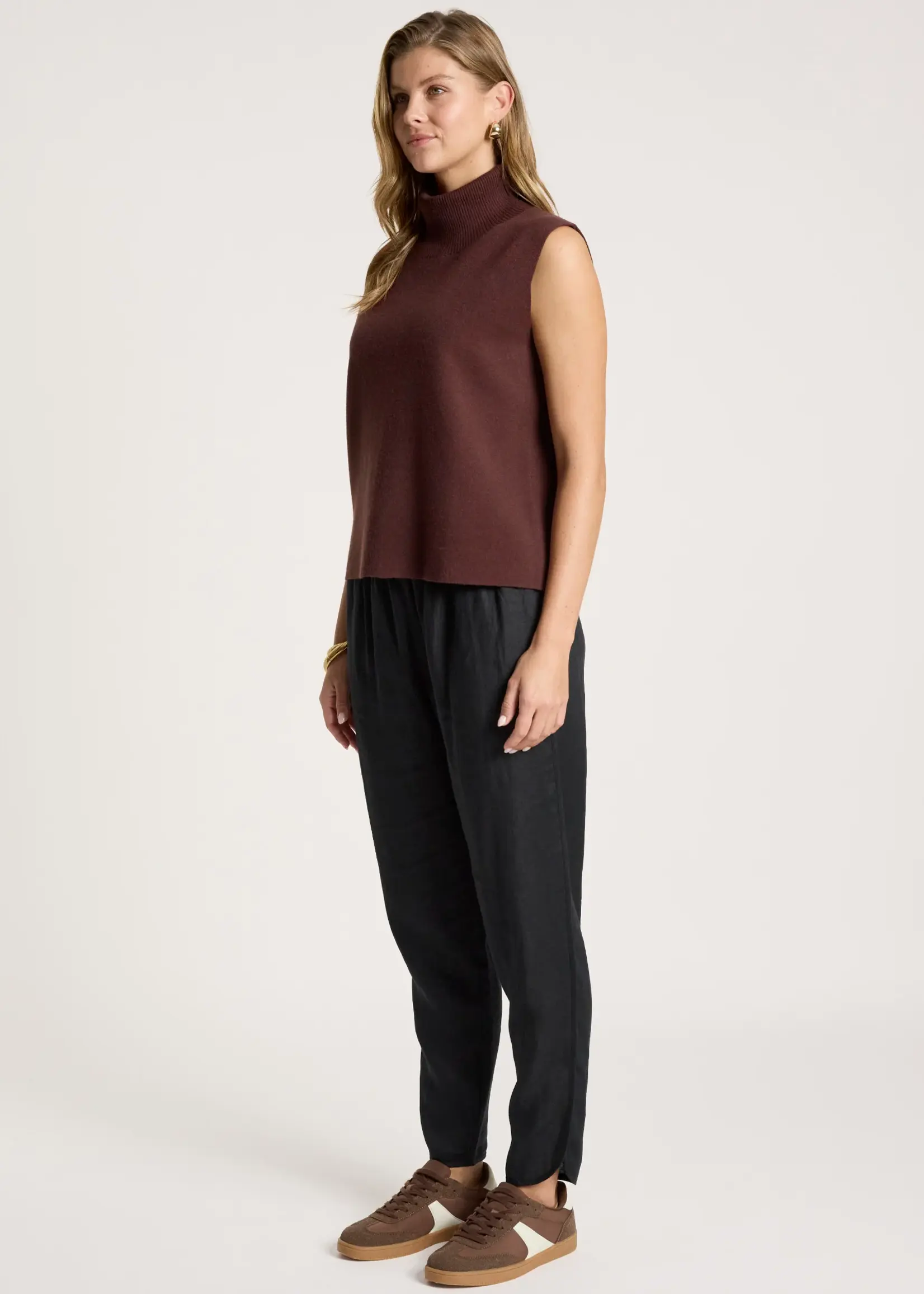 EB & Ive Zala Knit Vest - Mahogany