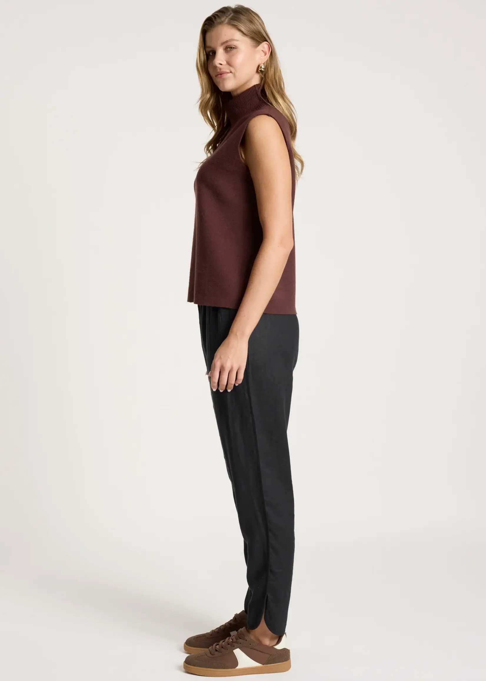 EB & Ive Zala Knit Vest - Mahogany