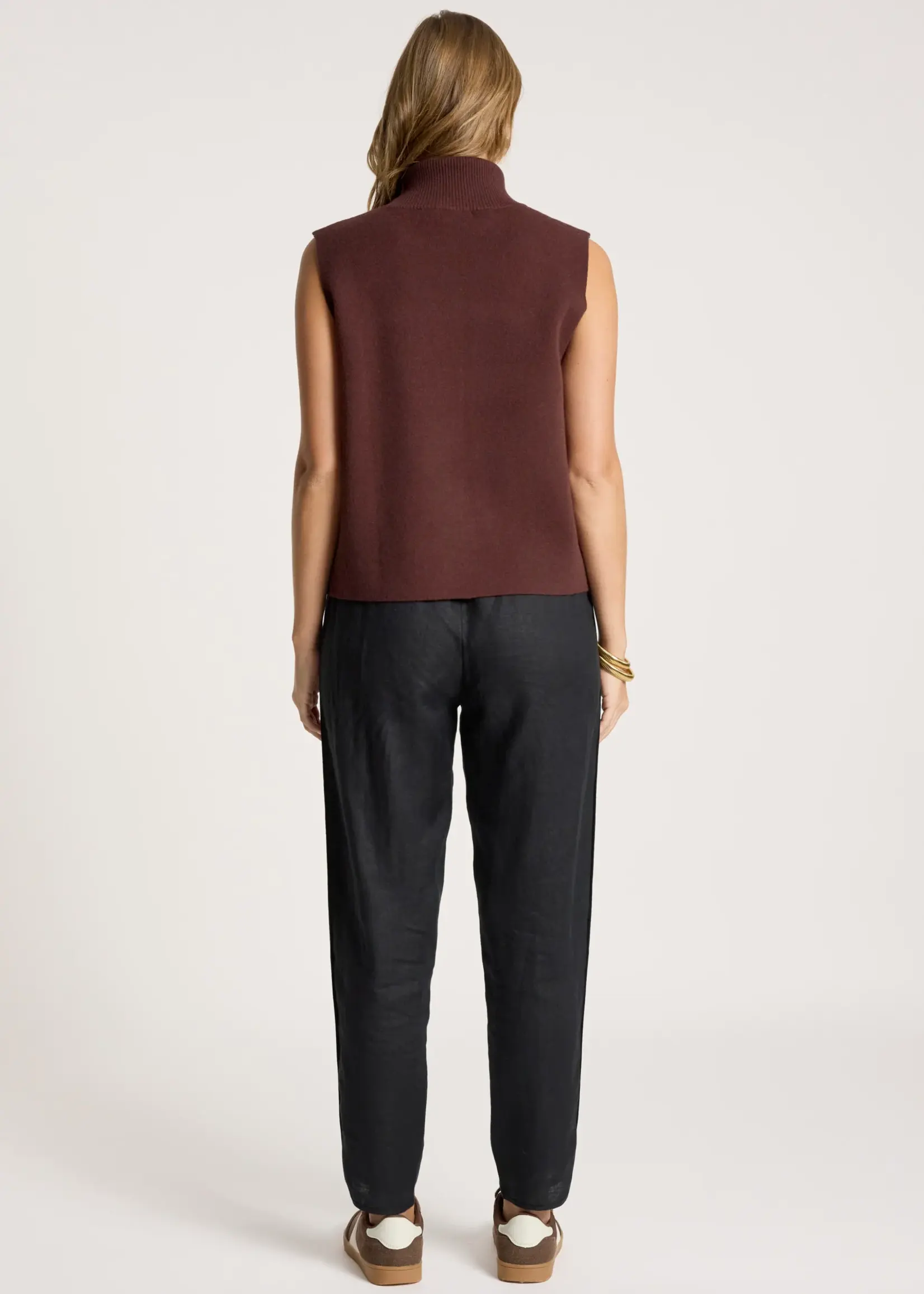 EB & Ive Zala Knit Vest - Mahogany